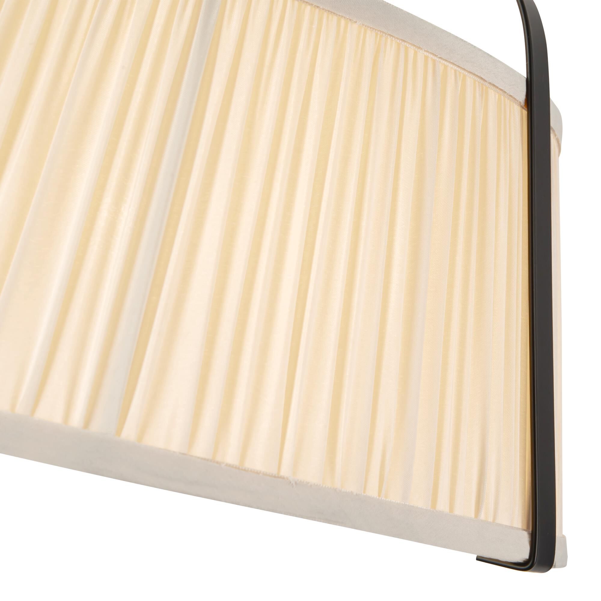 Shown in Matte Black finish and Frosted Polycarbonate Diffuser glass and White Linen shade