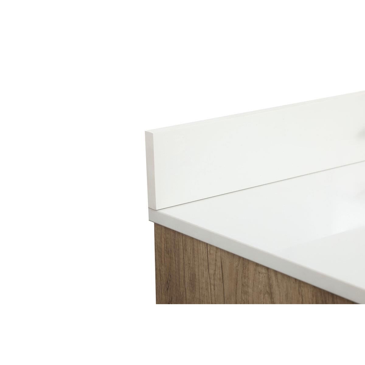 Shown in Natural Oak finish and With Backsplash accent