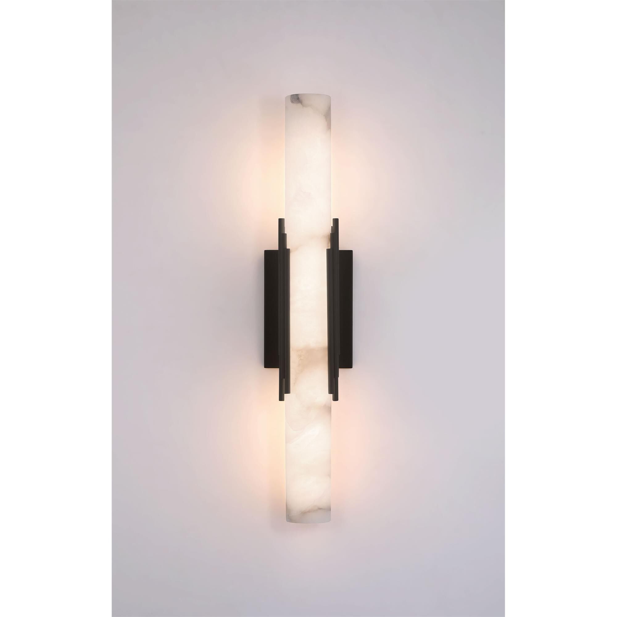 Shown in Bronze finish and Alabaster glass