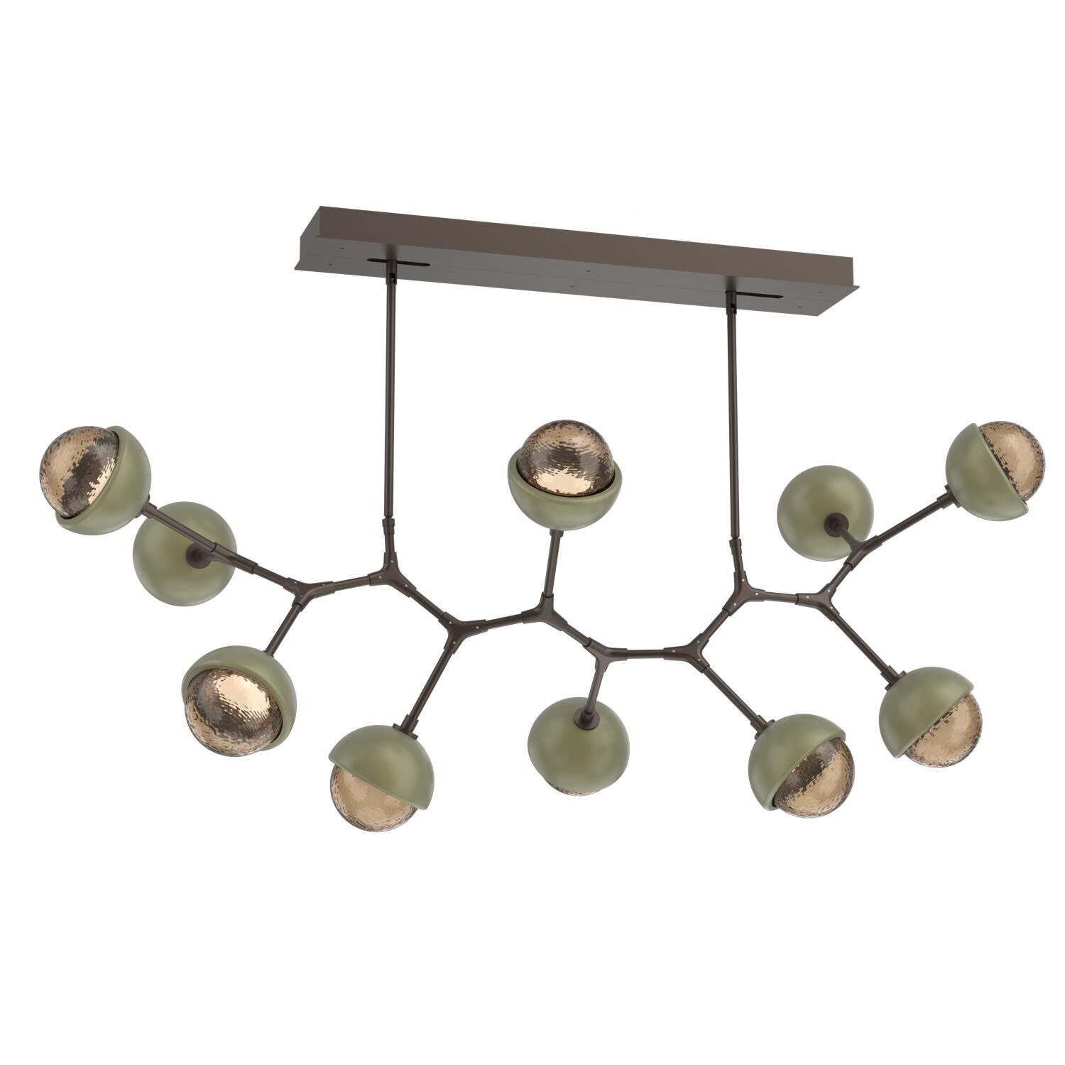 Shown in Flat Bronze finish and Bronze glass and Sage Green accent