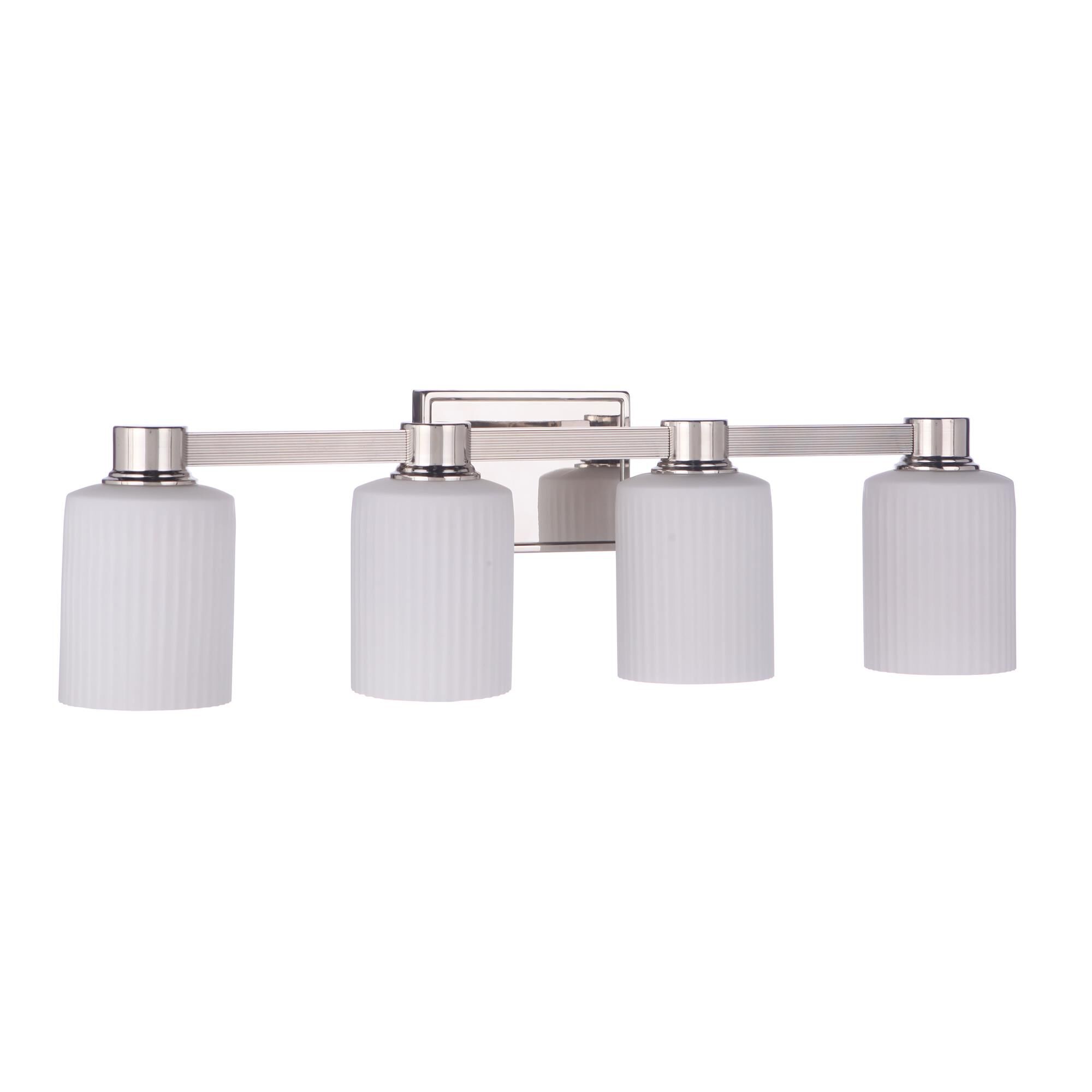 Shown in Polished Nickel finish and Frostwhite glass