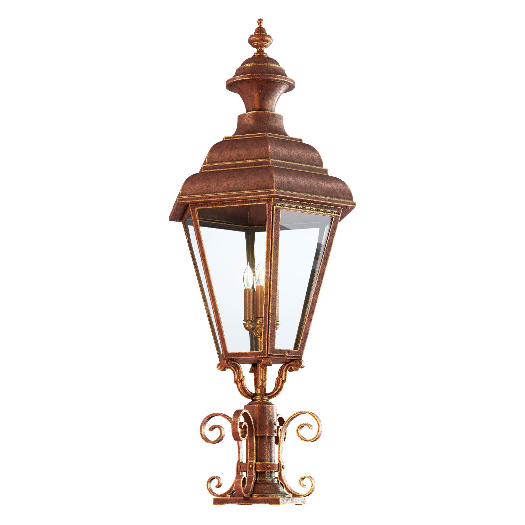 Shown in Antique Red finish and Ca glass