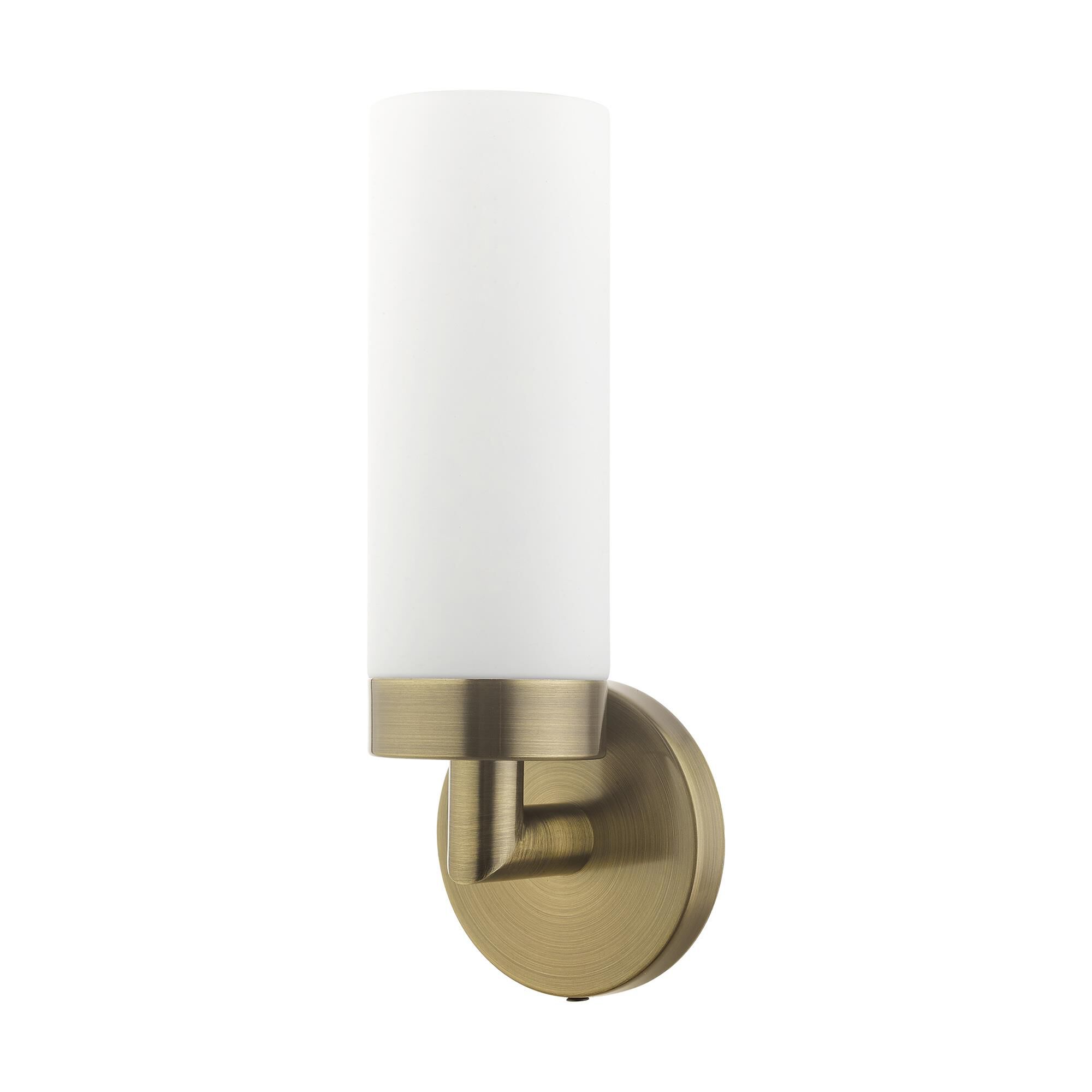 Shown in Antique Brass finish and Hand Blown Satin Opal White glass and Hand Blown Satin Opal White Glass shade