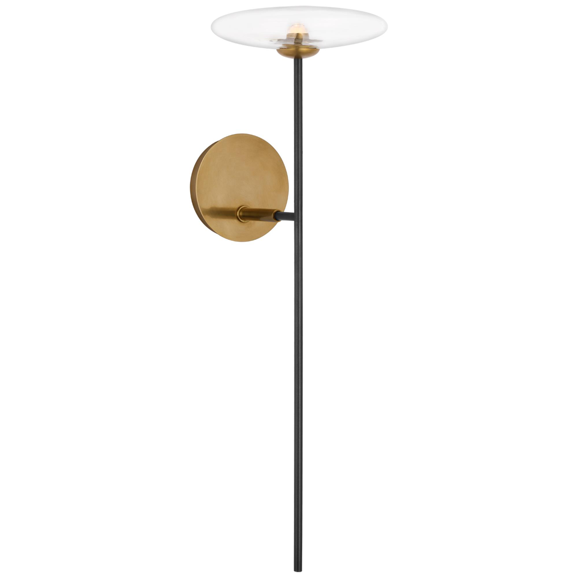 Shown in Aged Iron and Hand-Rubbed Antique Brass finish and Clear glass