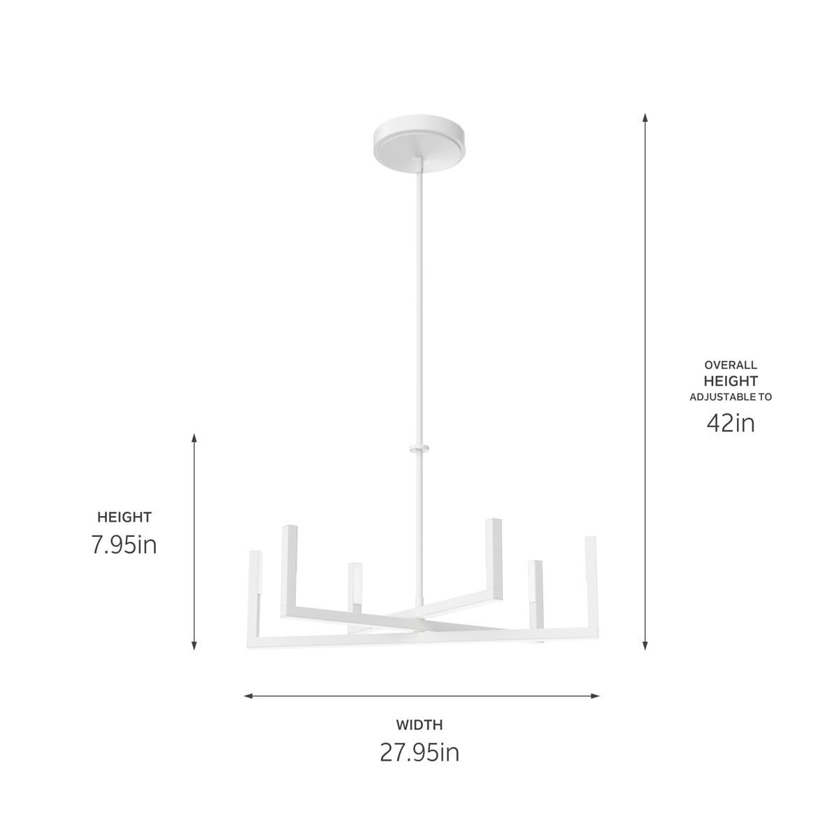 Priam 28 Inch 6 Light LED Chandelier by Elan Lighting