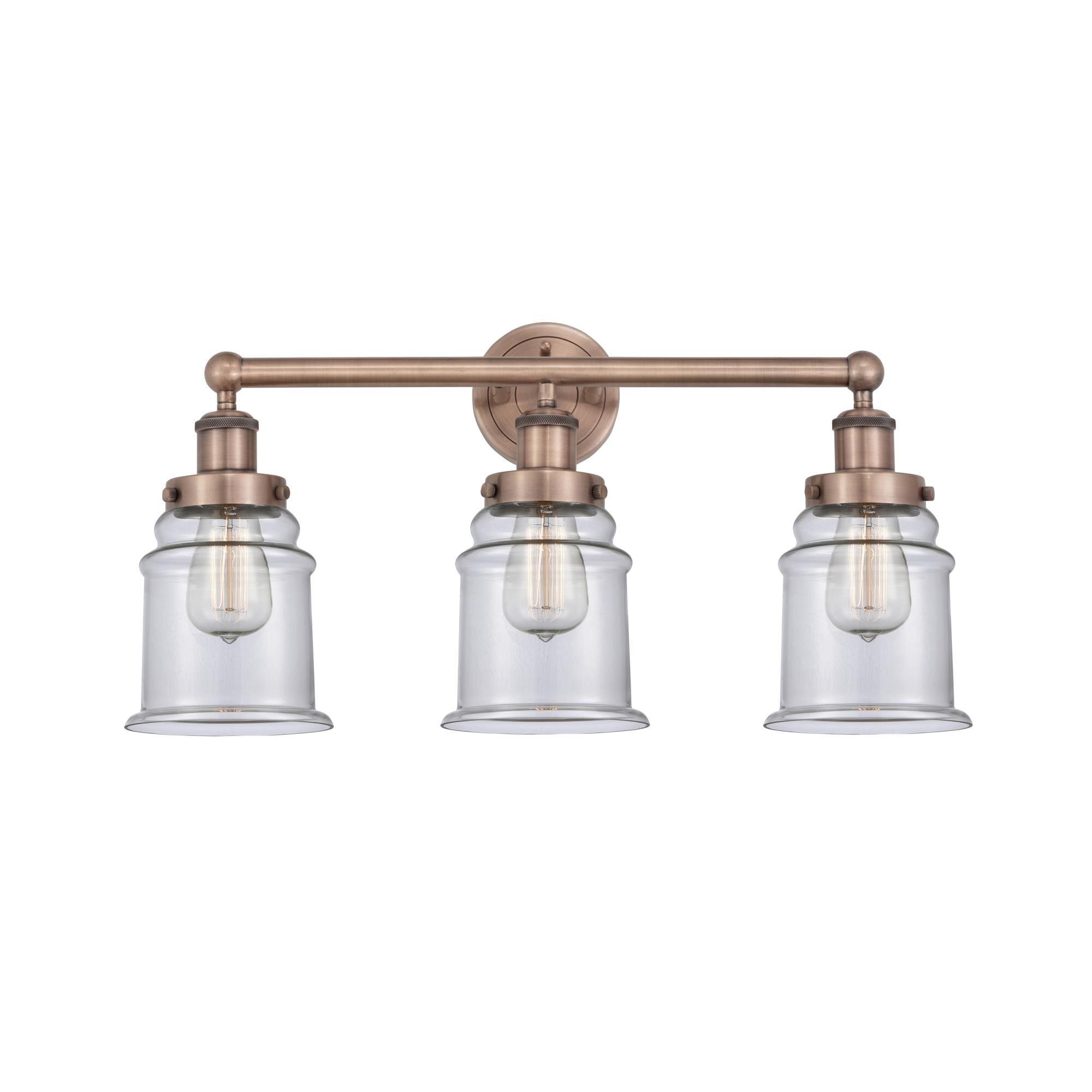 Shown in Antique Copper finish and Clear glass