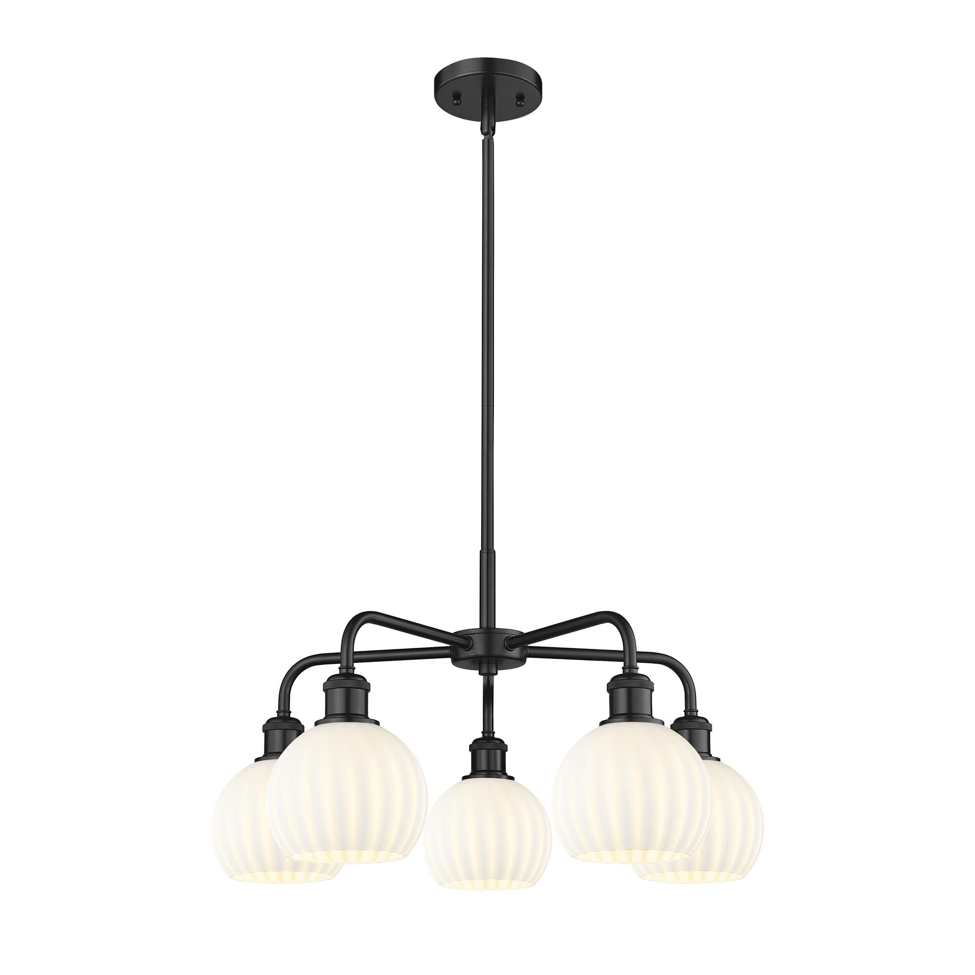 Shown in Matte Black finish and White Venetian glass