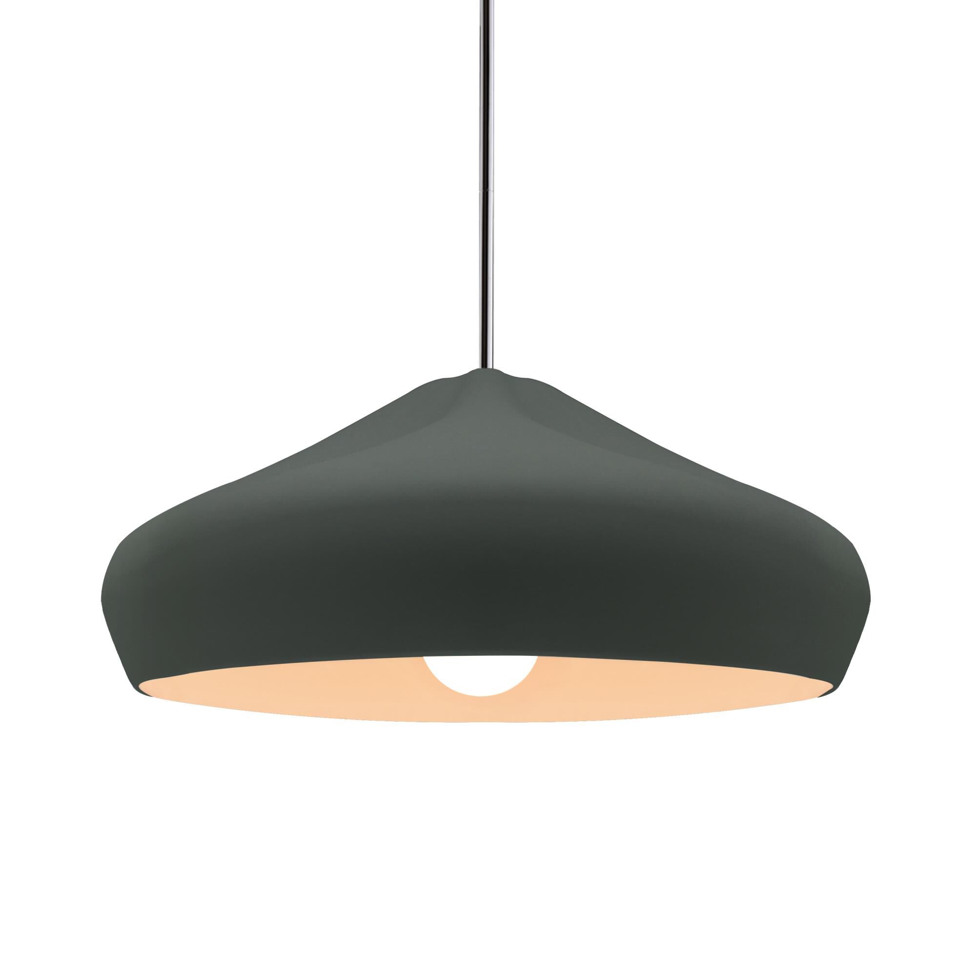 Shown in Polished Chrome finish and Pewter Green shade