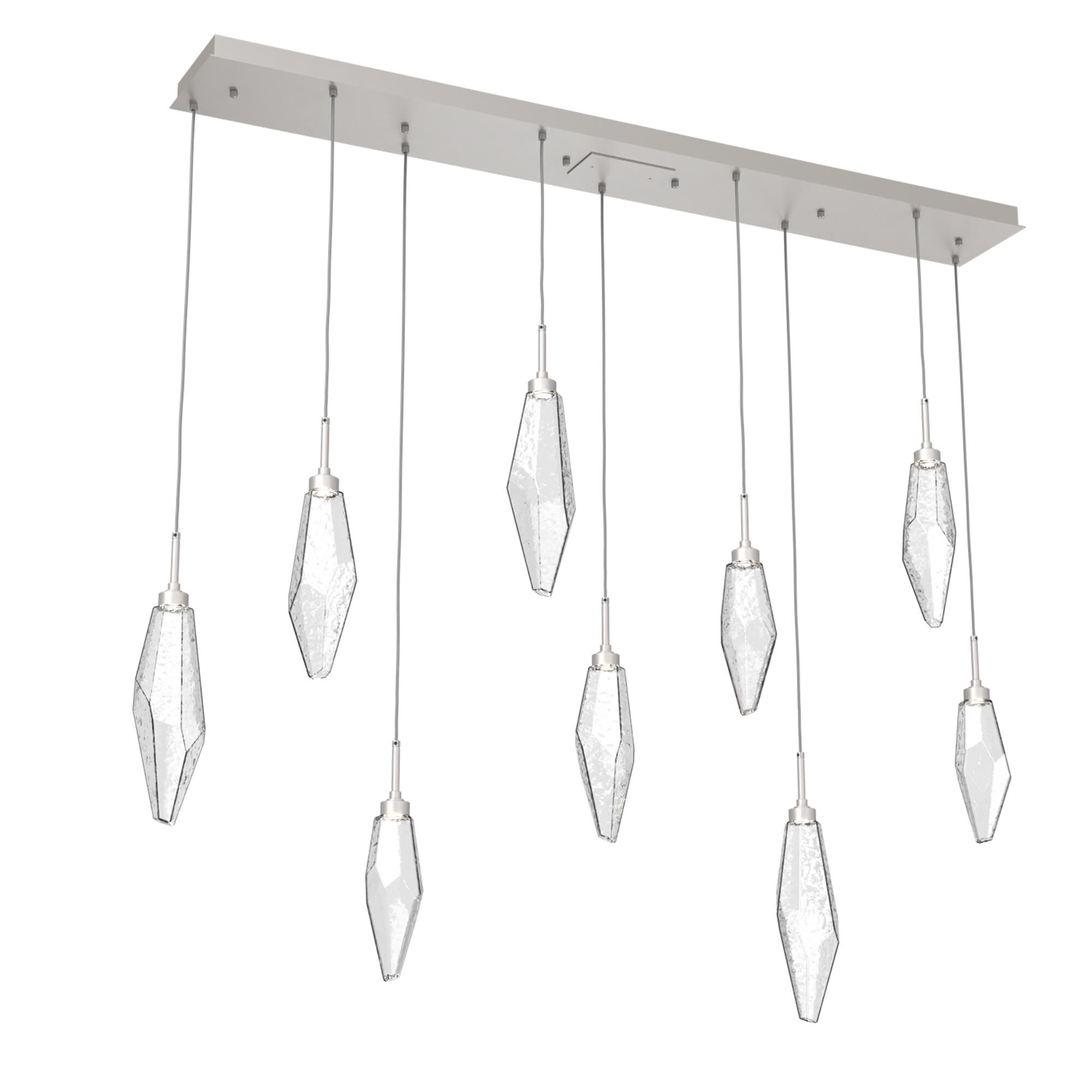 Shown in Metallic Beige Silver finish and Chilled Clear glass
