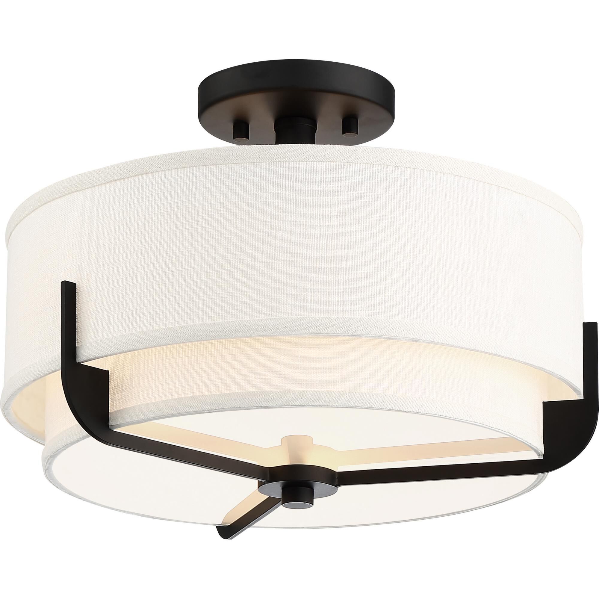 Frankie 15 Inch 3 Light Semi Flush Mount by Nuvo Lighting