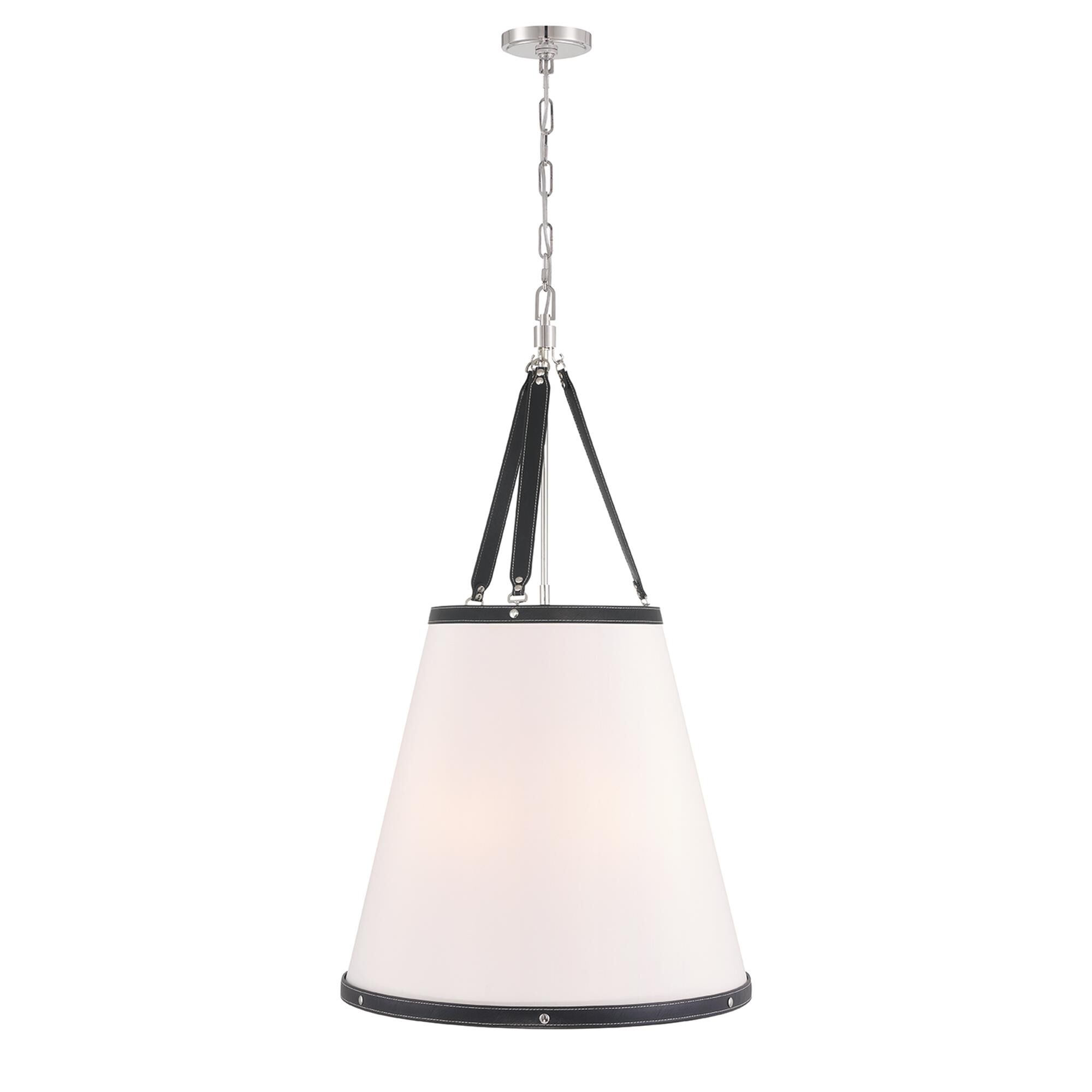 Shown in Polished Nickel finish and Linen shade