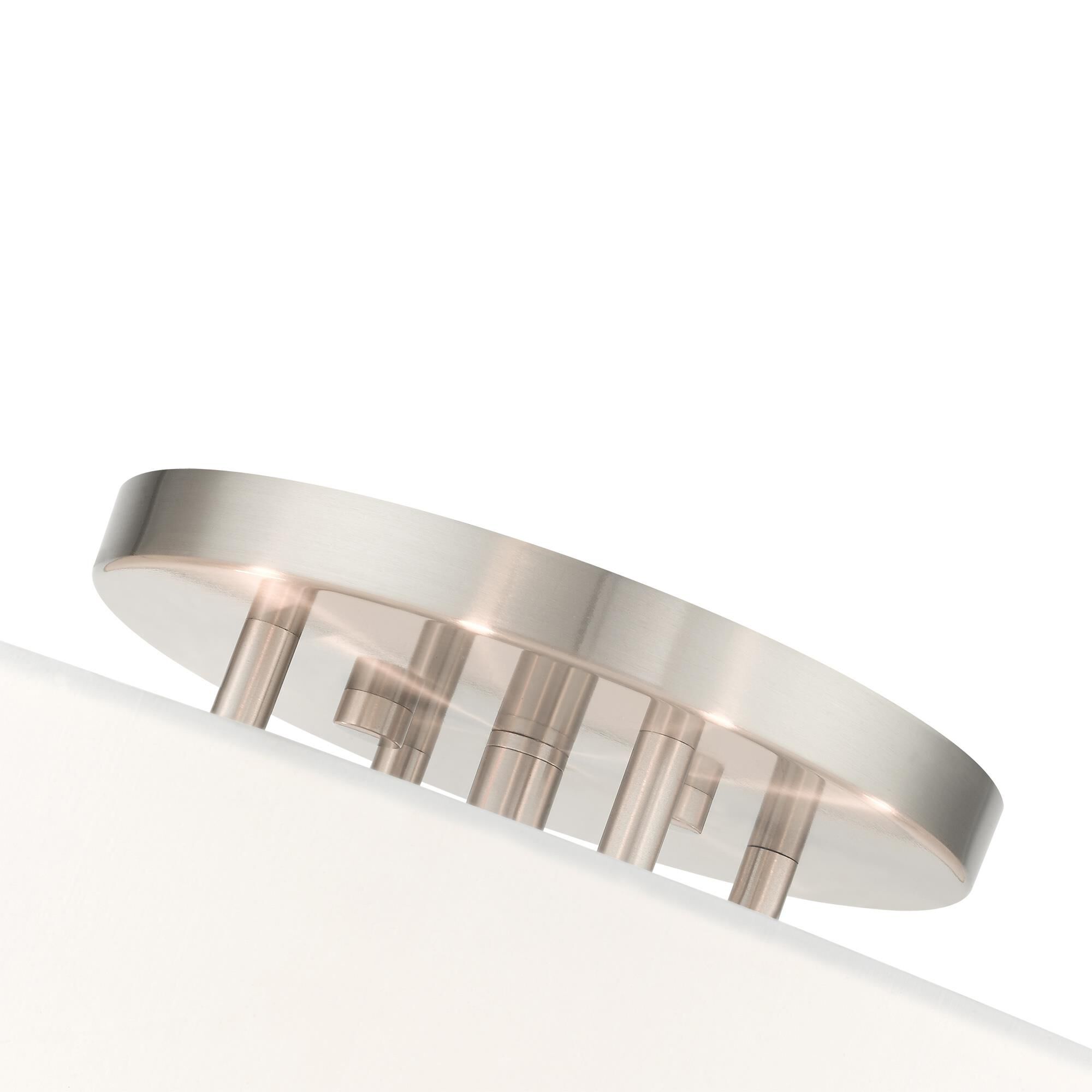 Shown in Brushed Nickel finish and Hand Crafted Hardback  Completely Finished With Off-White Color Fabric Outside and Inside shade