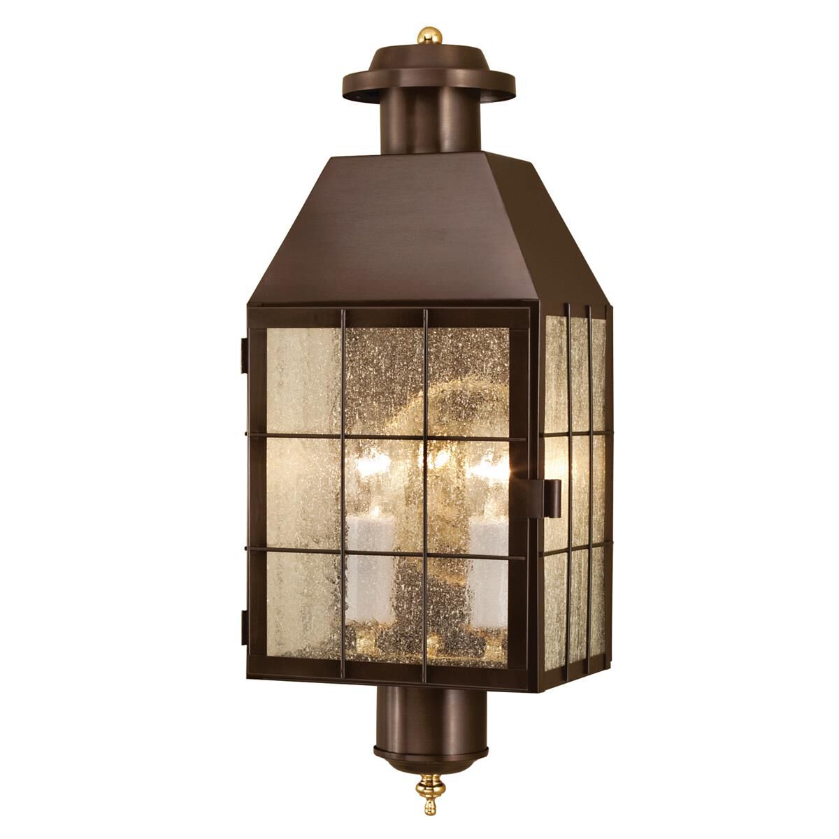 Shown in Bronze finish and Seedy glass