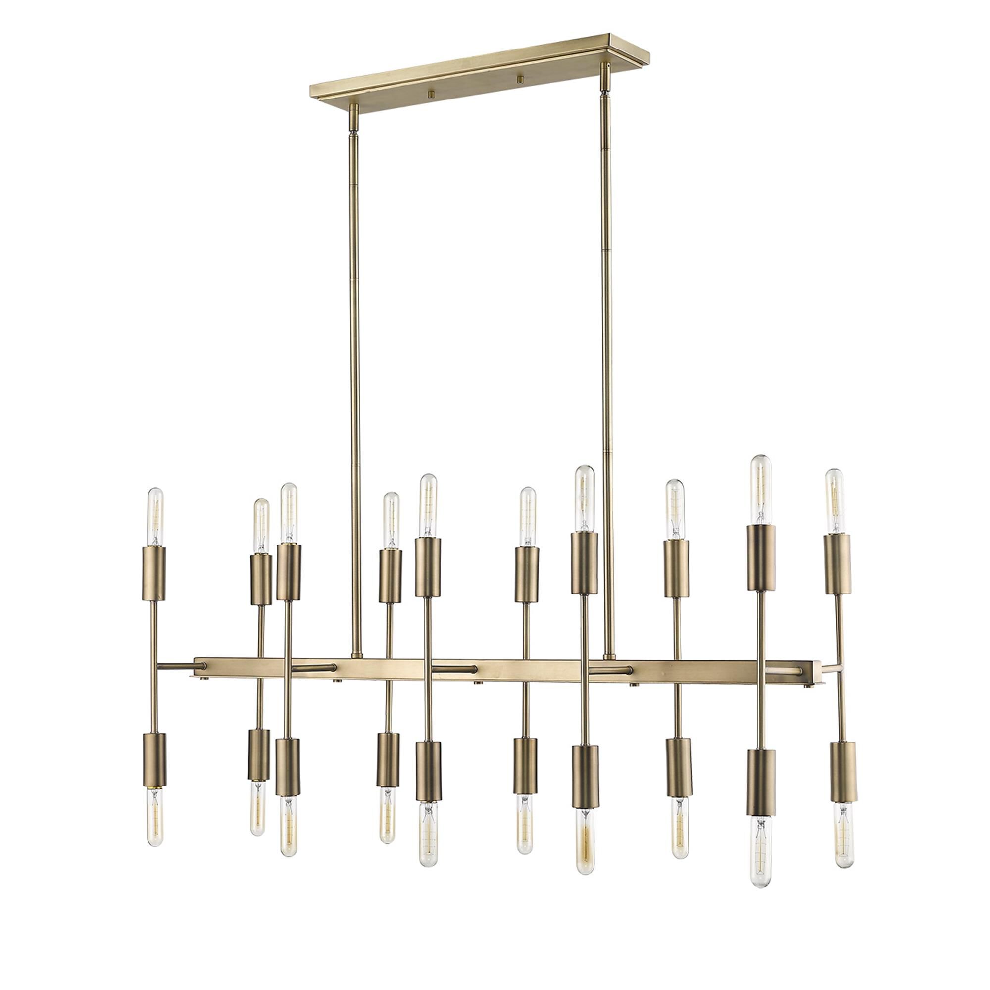 Shown in Aged Brass finish and -- glass and -- shade