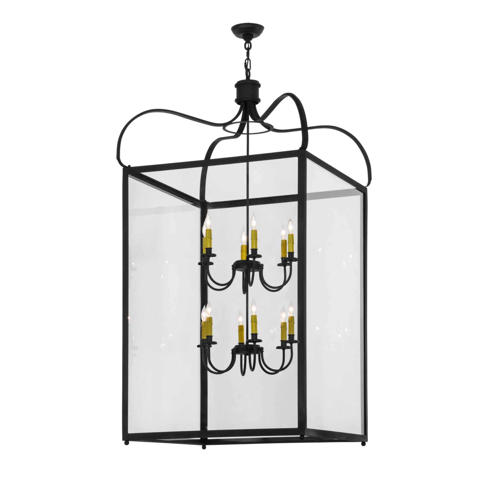 Shown in Charred Iron finish and Clear glass