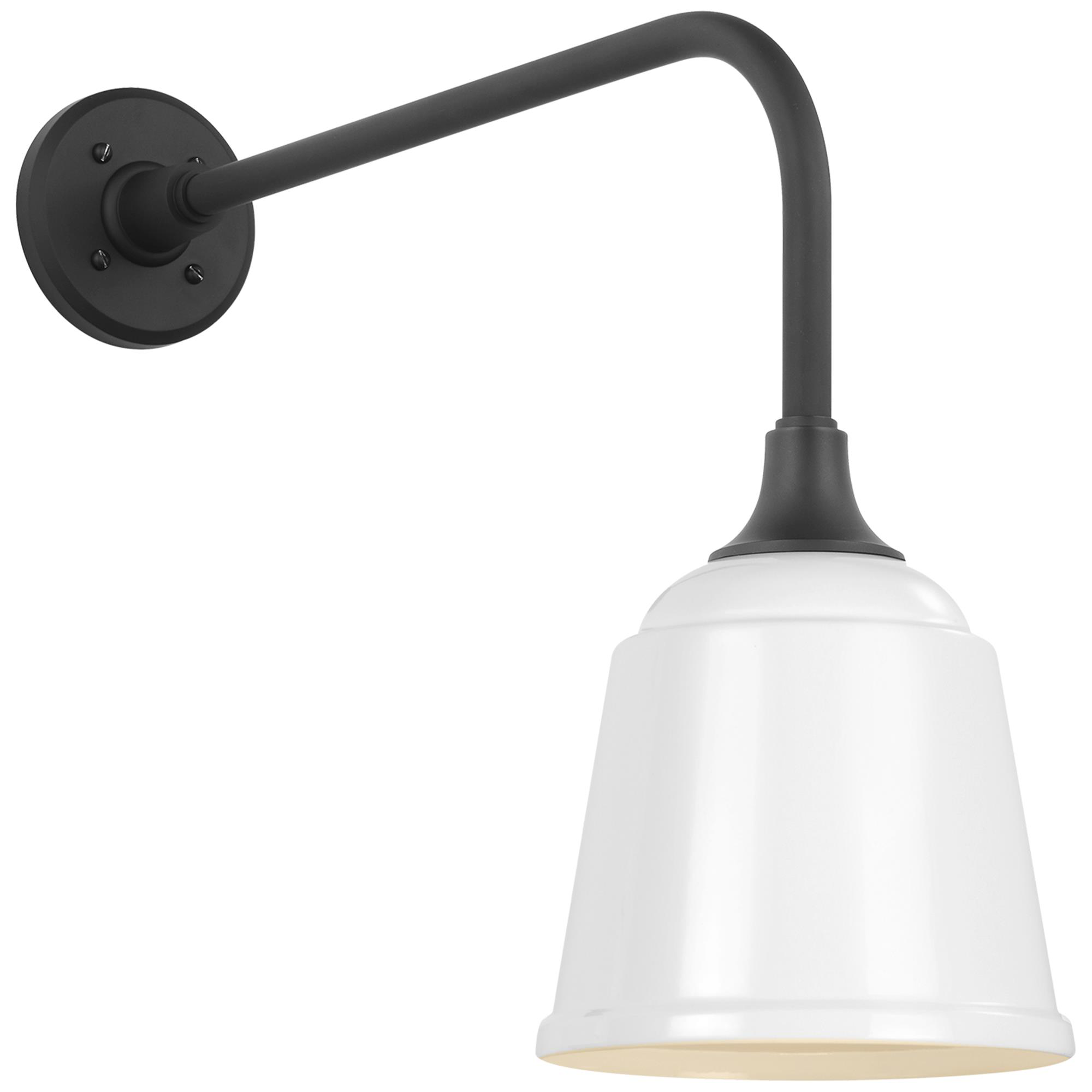Shown in Matte Black finish and White shade