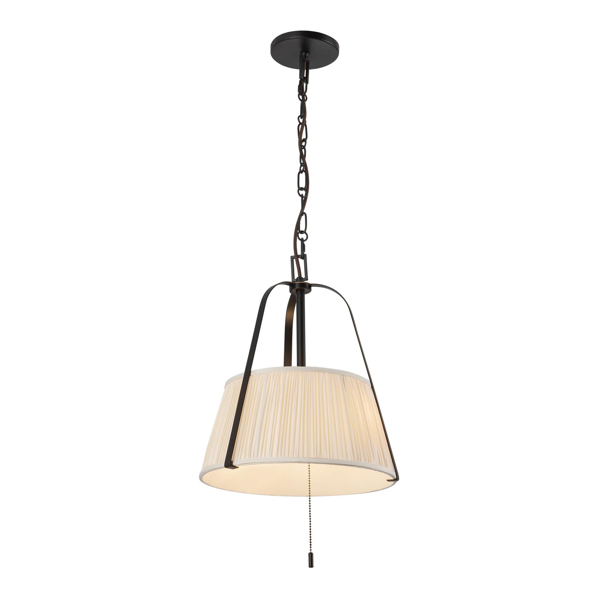 Shown in Matte Black finish and White Linen shade