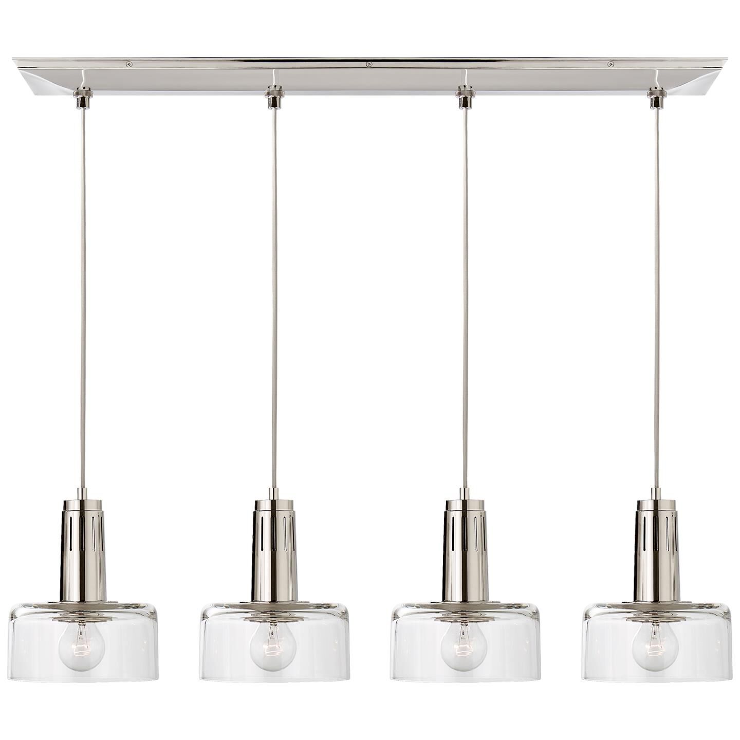 Shown in Polished Nickel finish and Clear glass 