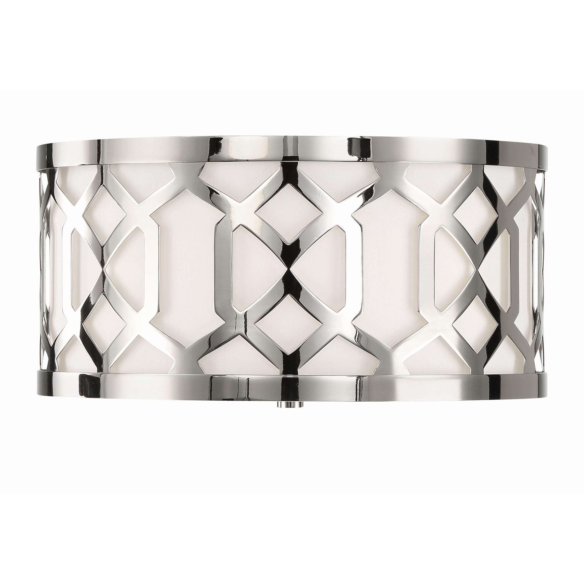 Shown in Polished Nickel finish and Silk glass and White shade