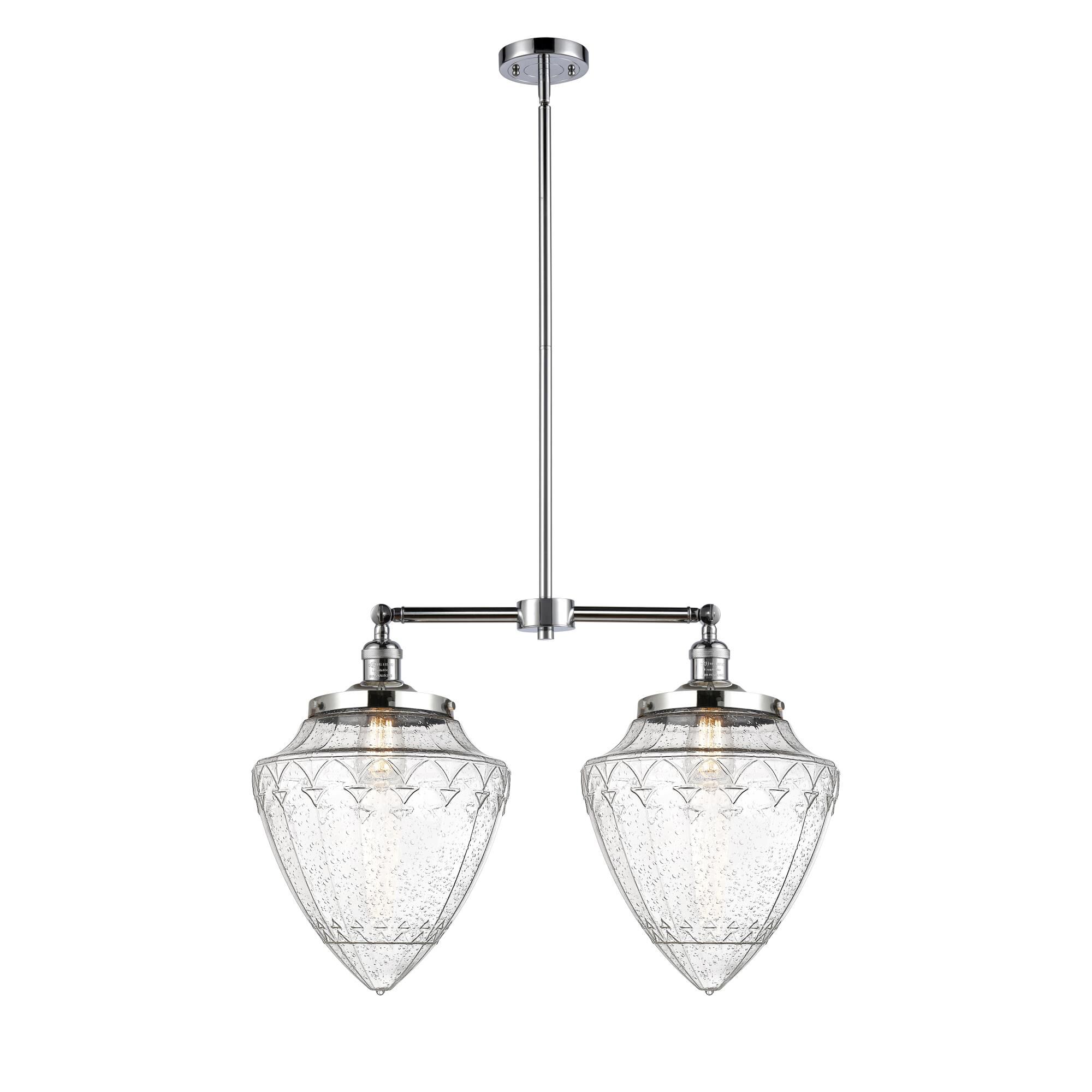 Shown in Polished Chrome finish and Seedy glass