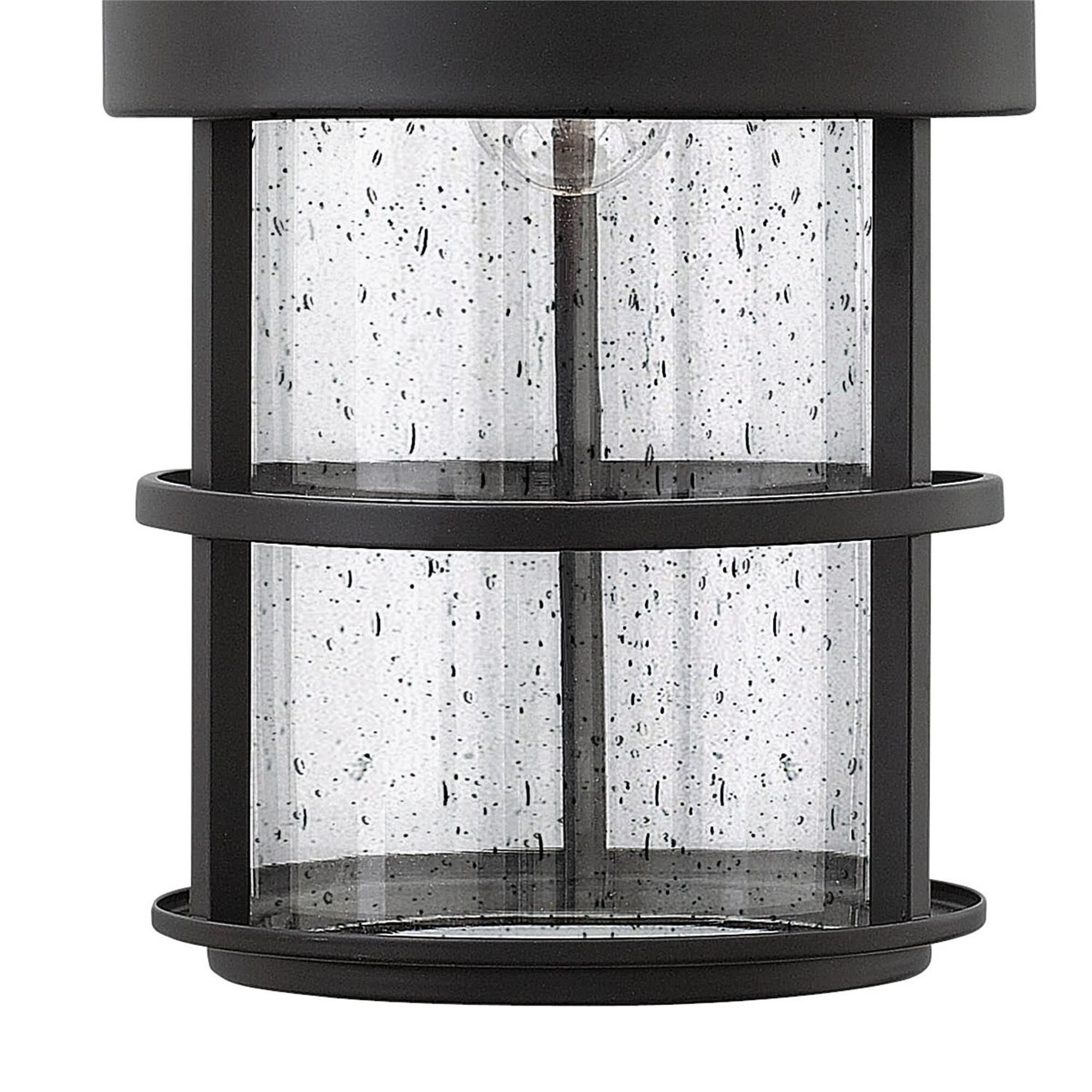 Shown in Satin Black finish and Clear Seedy glass