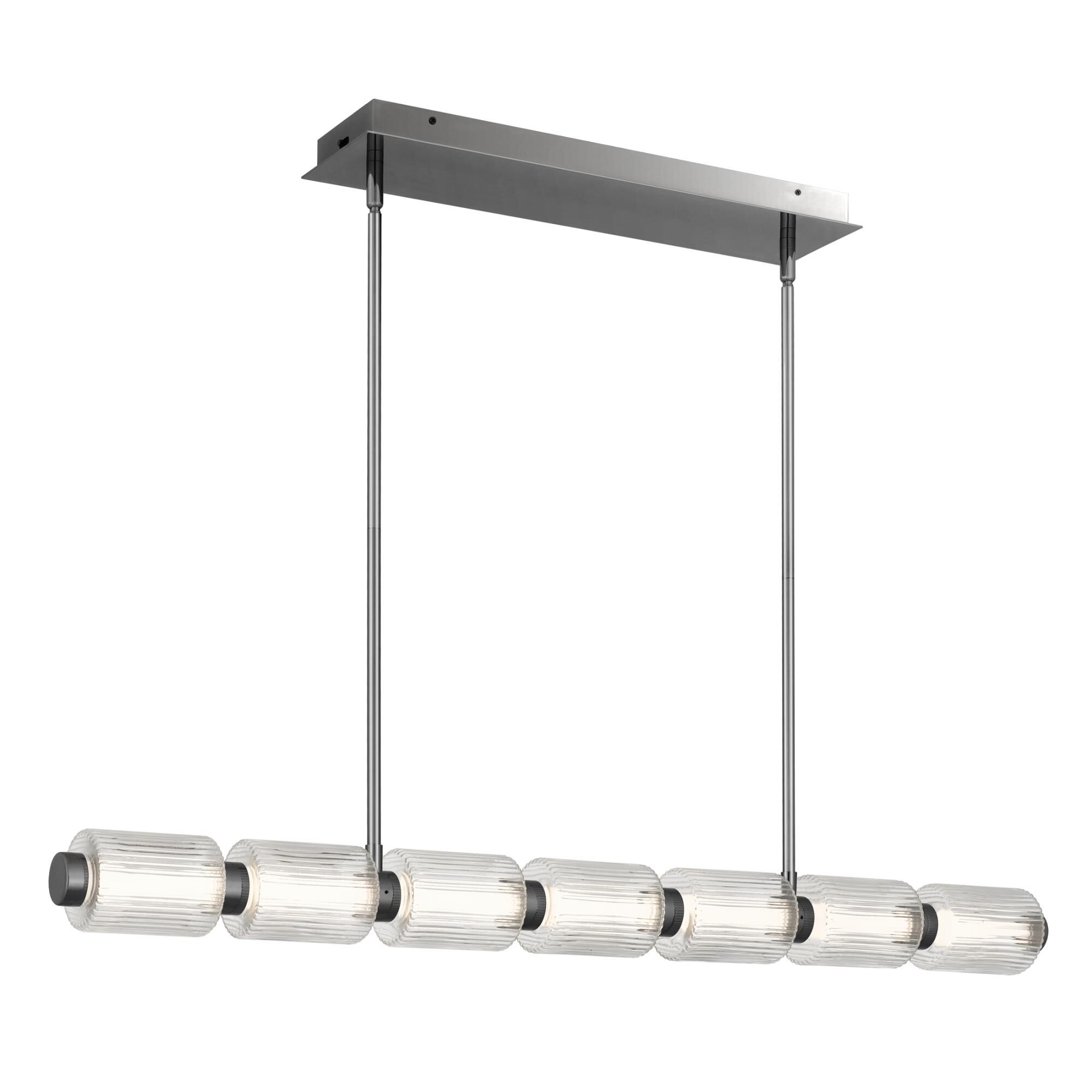 Shown in Black Chrome finish and Clear Ribbed glass