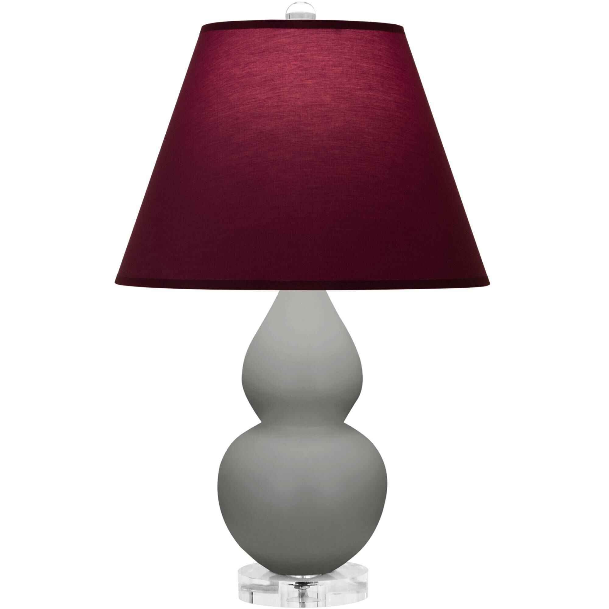 Shown in Matte Smokey Taupe finish and Plum and Lavender shade and Lucite accent