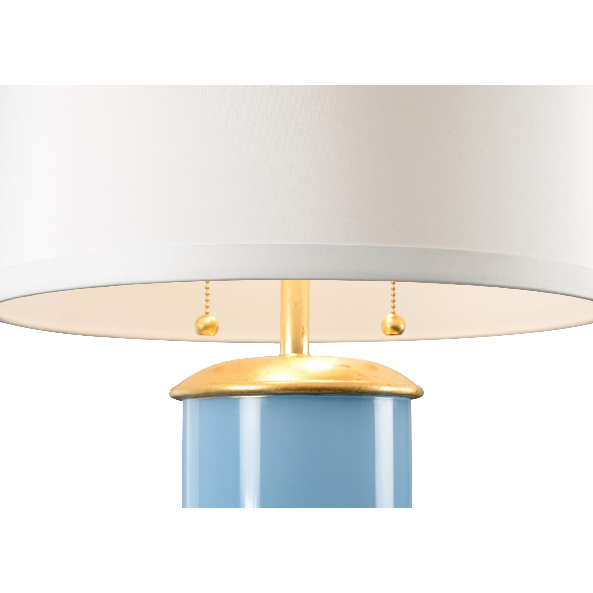 Shown in Turquoise and Gold Leaf finish and Off White Silk shade