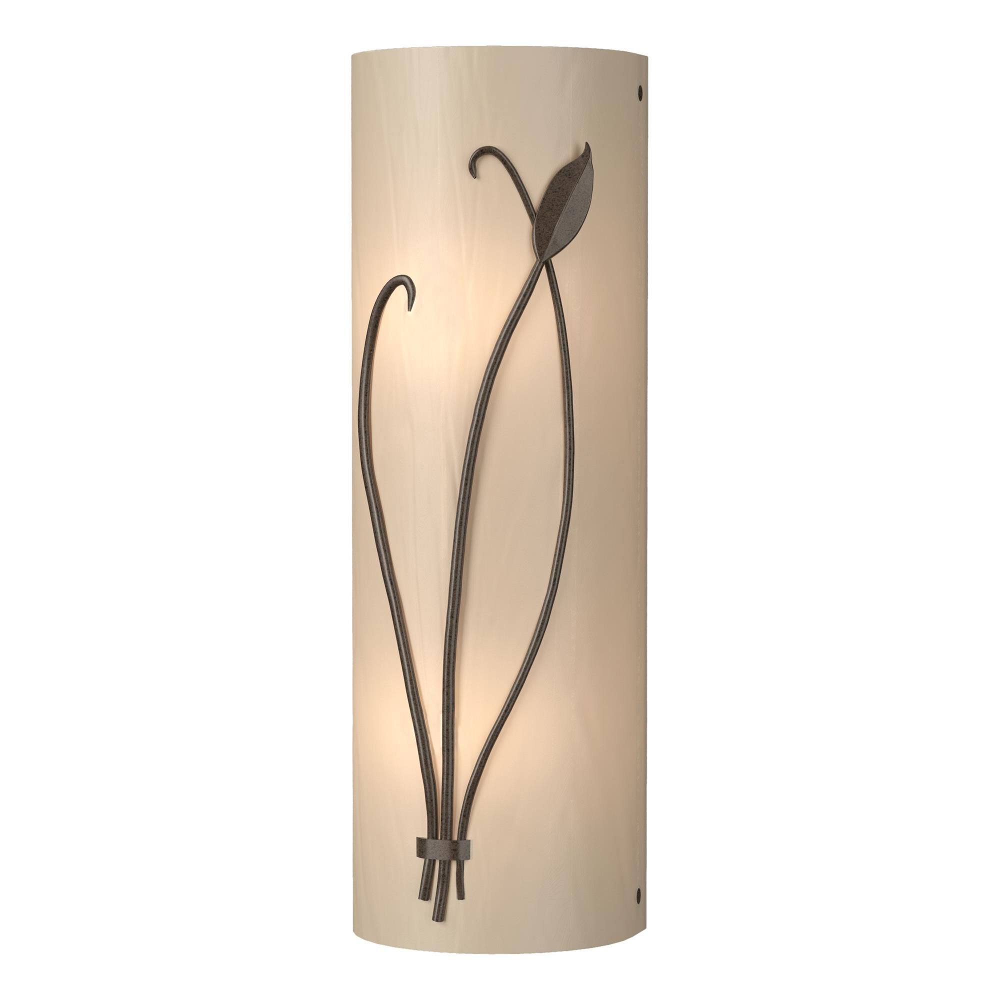 Shown in Bronze finish and White Art  glass and Left Orientation accent