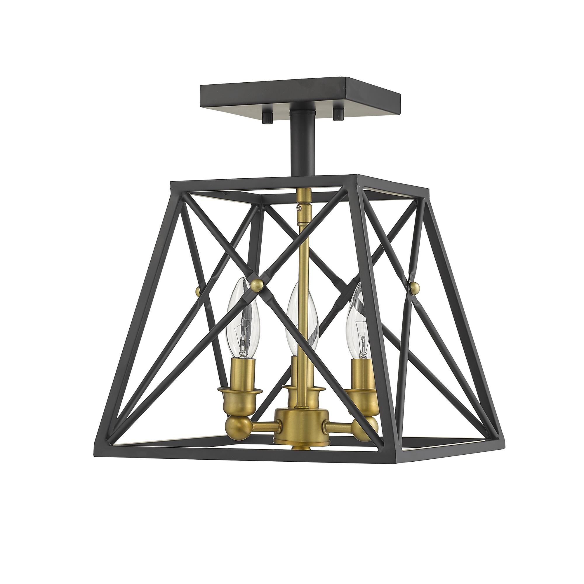 Trestle 11 Inch 3 Light Semi Flush Mount,