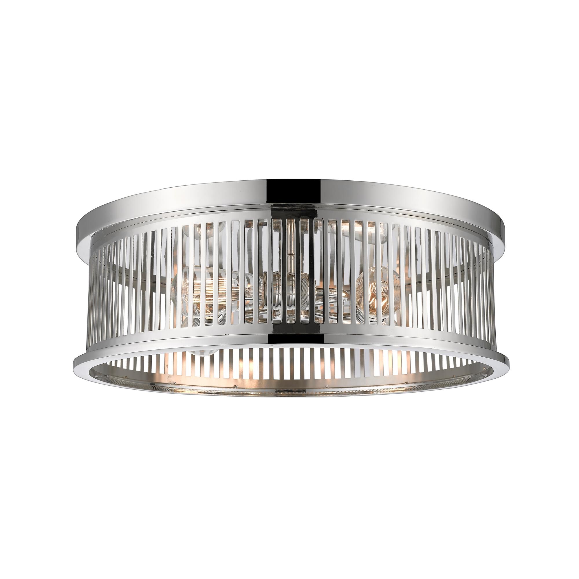 Shown in Polished Nickel finish and Steel glass and Steel shade