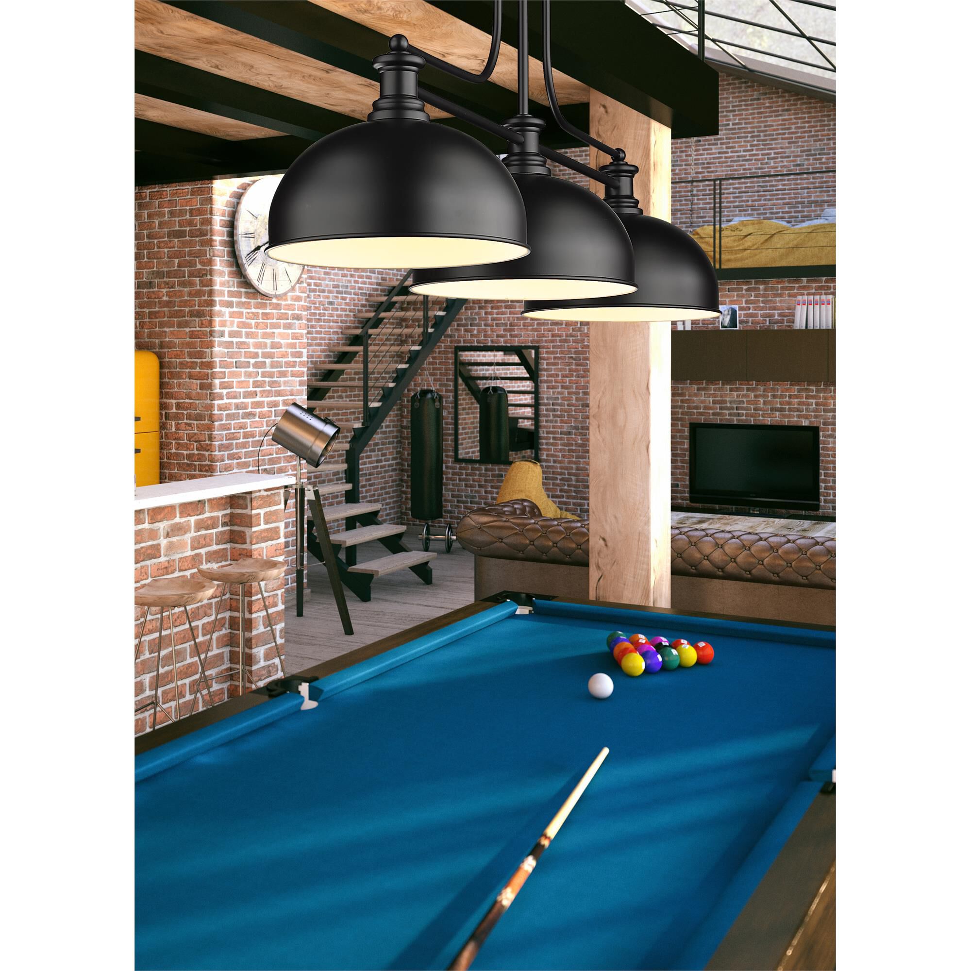 Shown in Matte Black finish and Steel shade