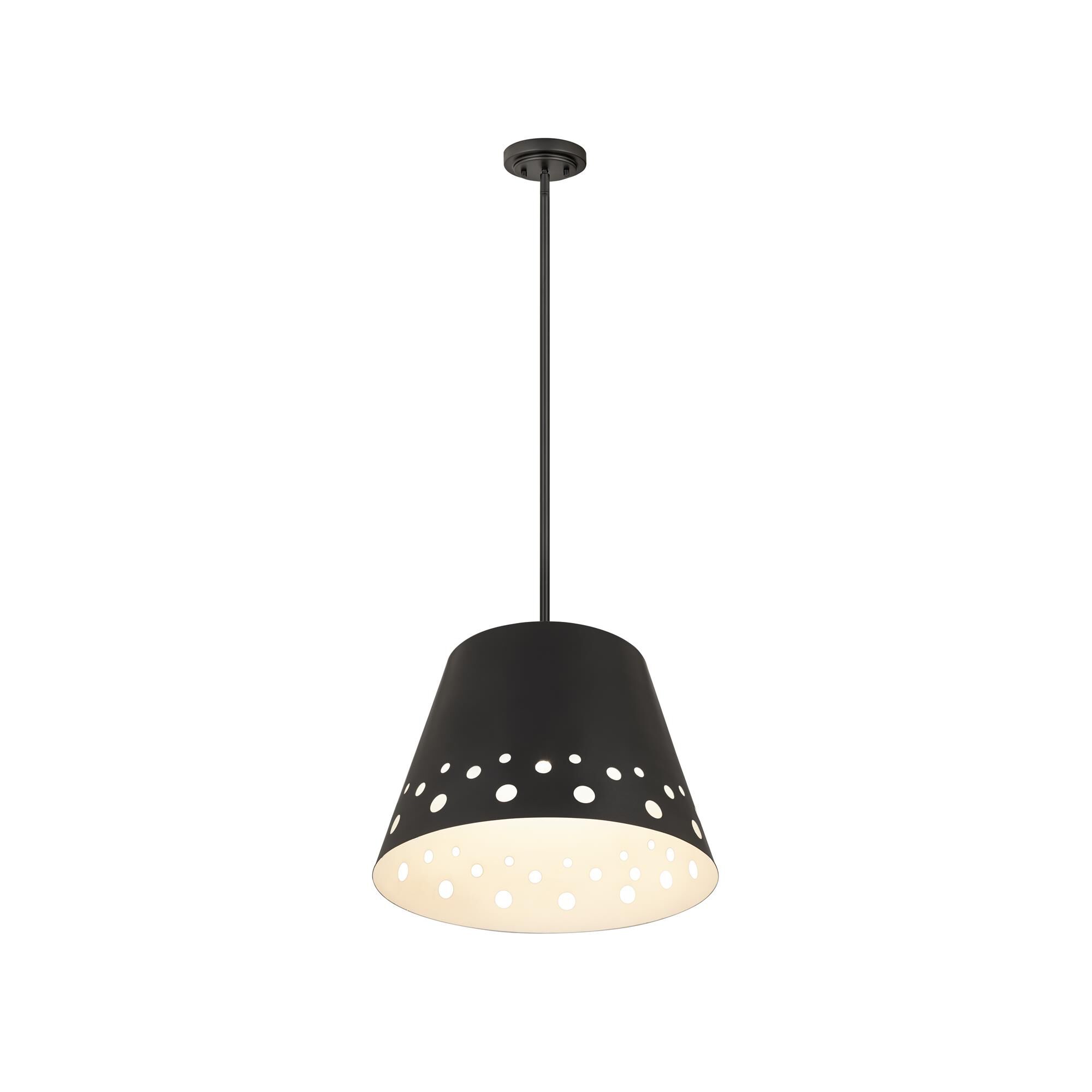 Shown in Matte Black finish and Iron glass and Iron shade