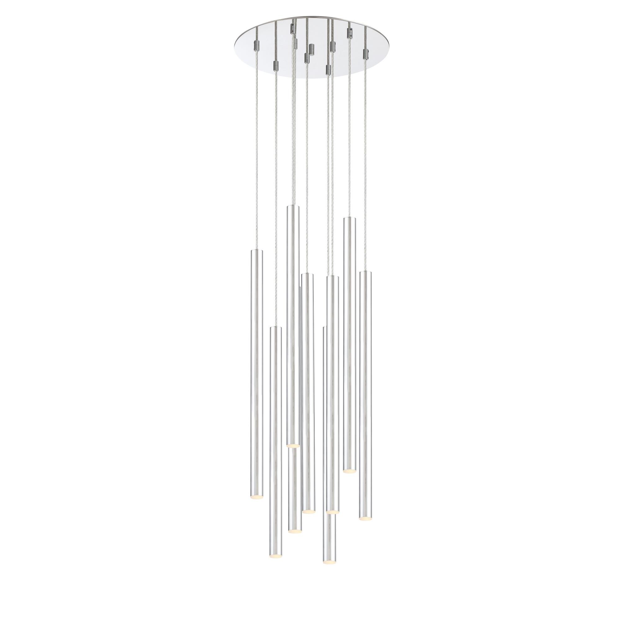 Shown in Chrome finish and Steel glass and Steel shade