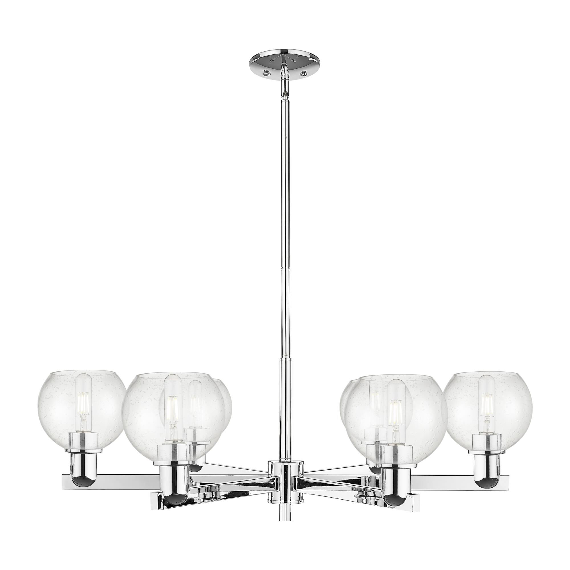 Shown in Polished Chrome finish and Seedy glass