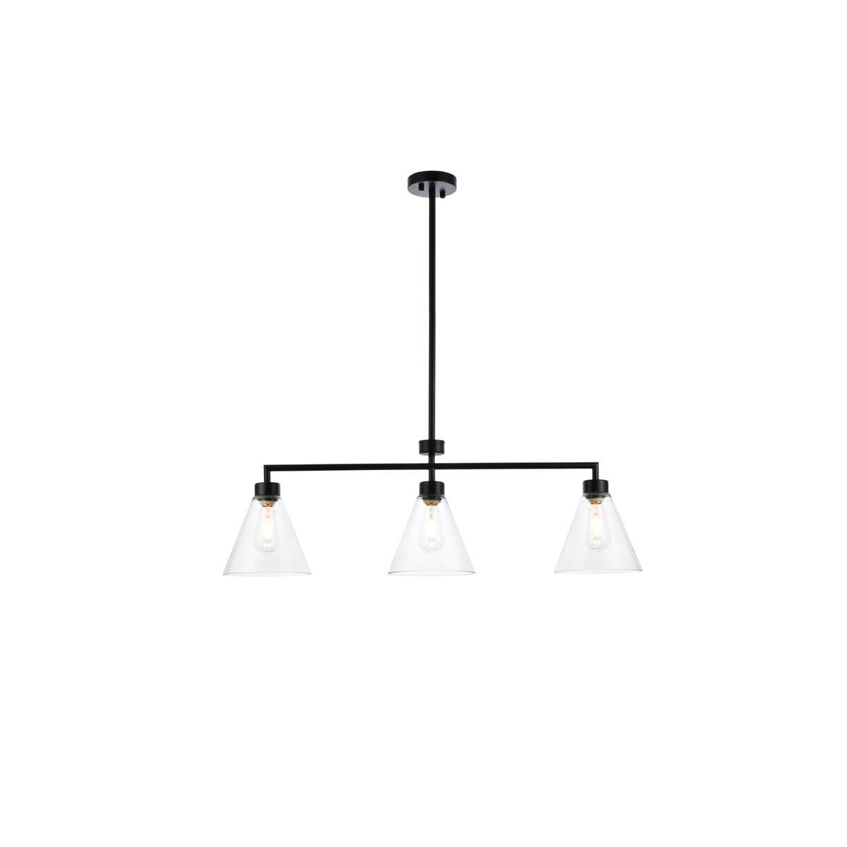 Mera 38 Inch 3 Light Linear Suspension Light by Elegant Lighting