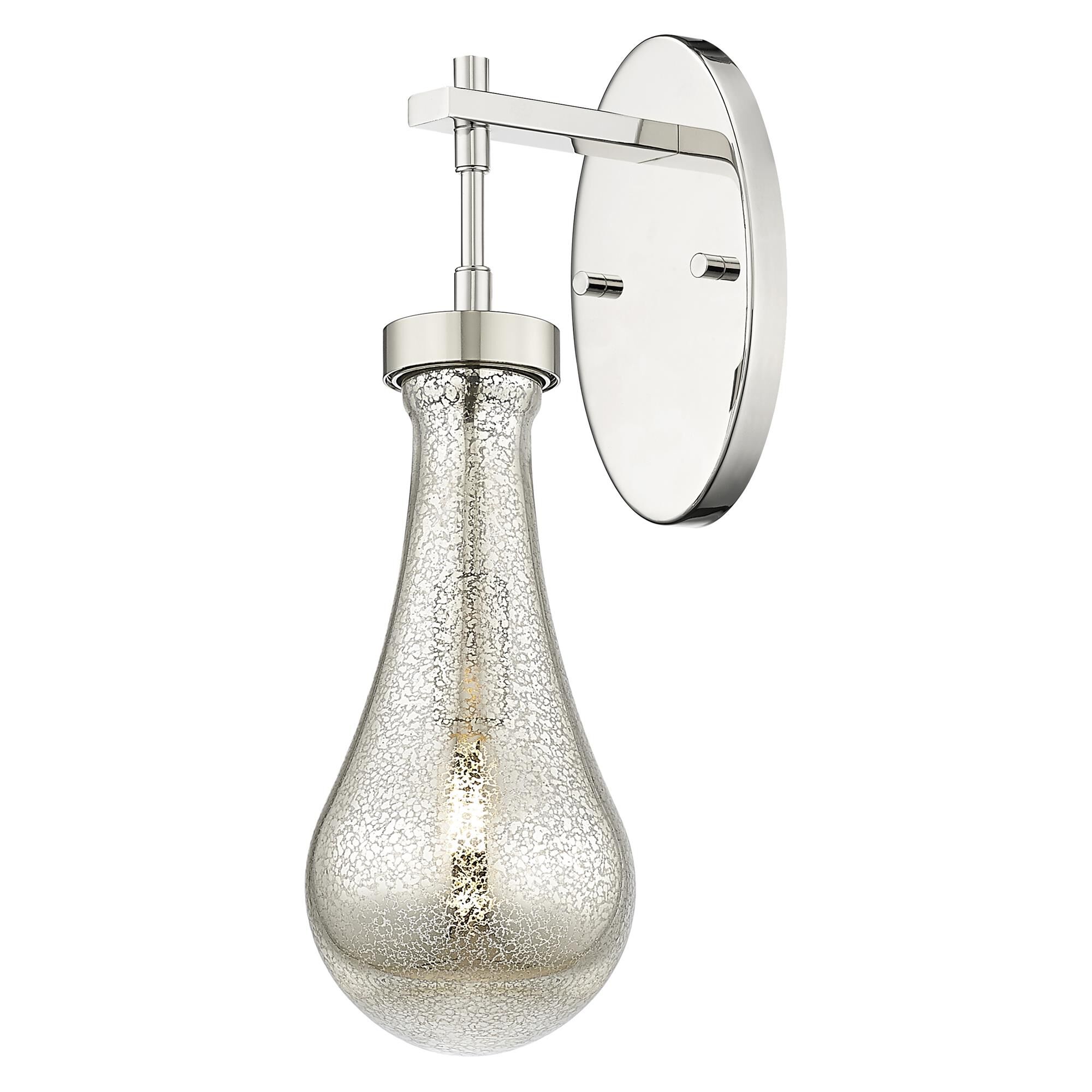 Shown in Polished Nickel finish and Mercury glass