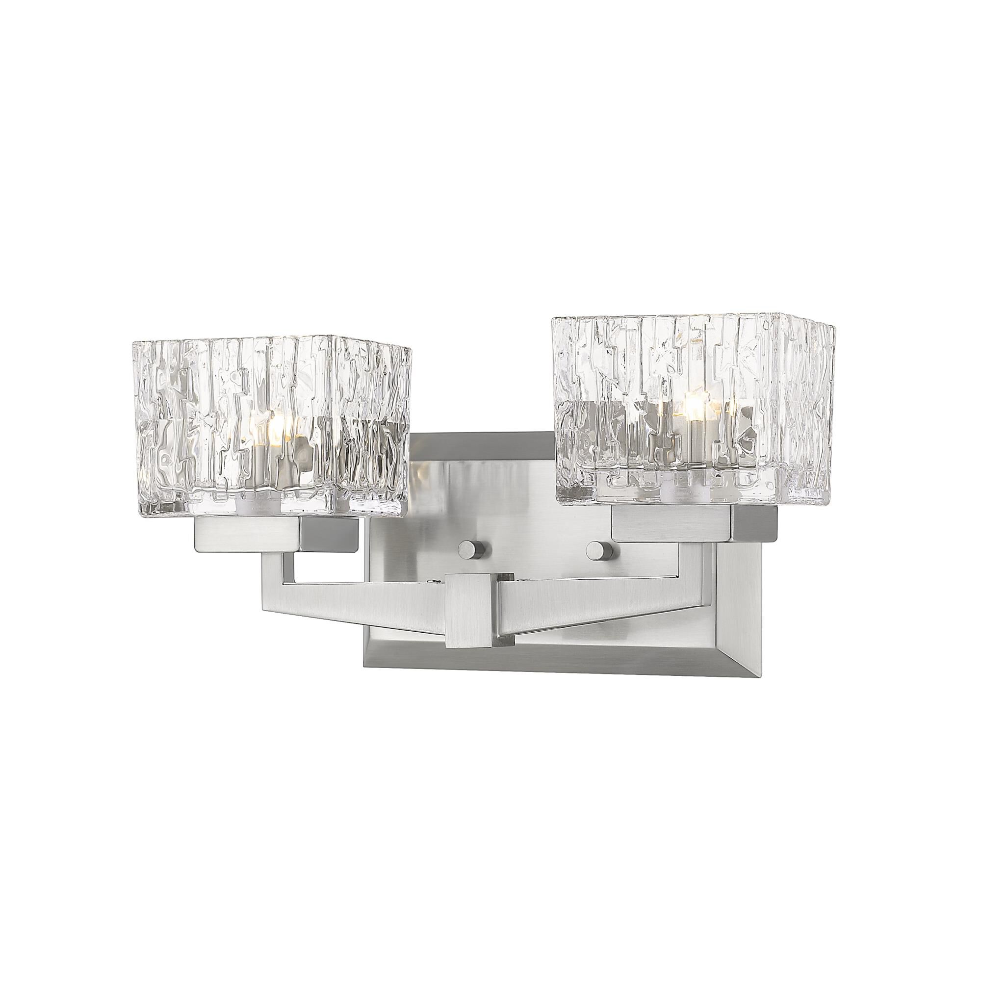 Shown in Brushed Nickel finish and Glass shade