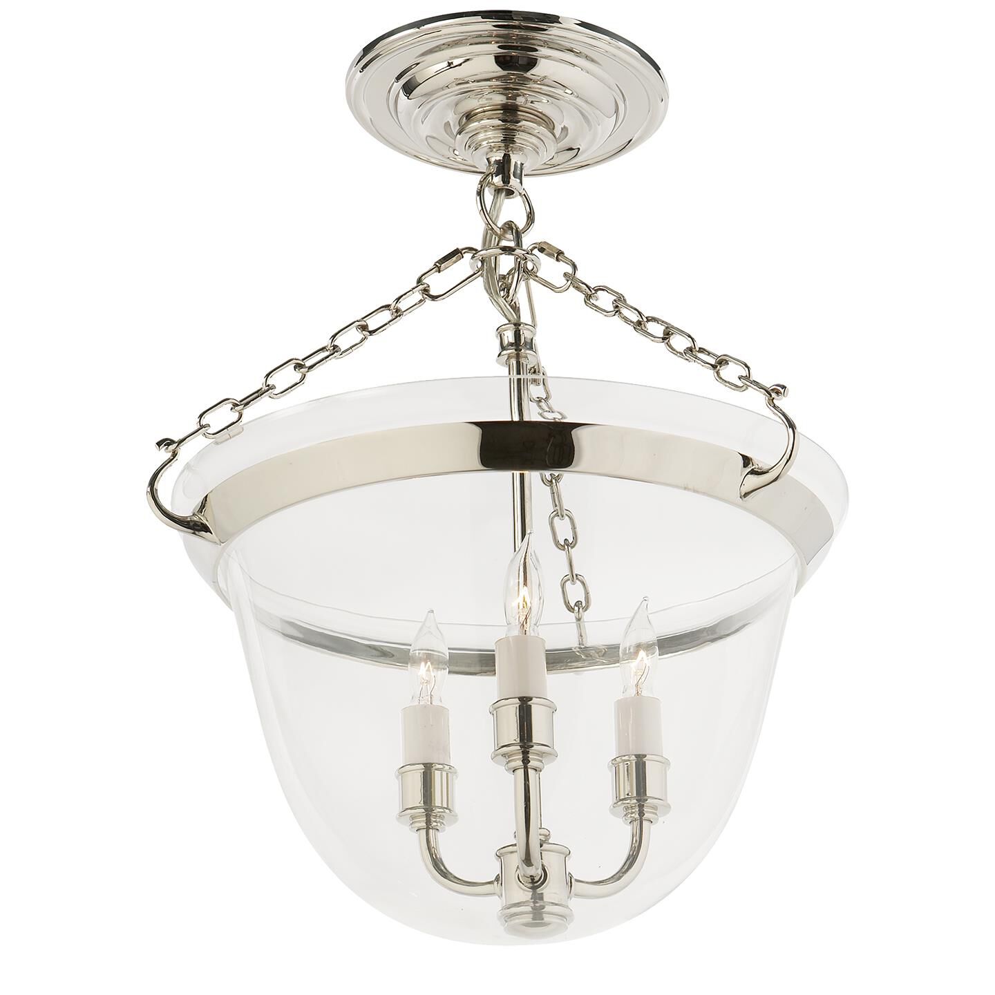 Chapman & Myers Country Bell Jar 13 Inch 3 Light Semi Flush Mount by Visual Comfort Signature Collection