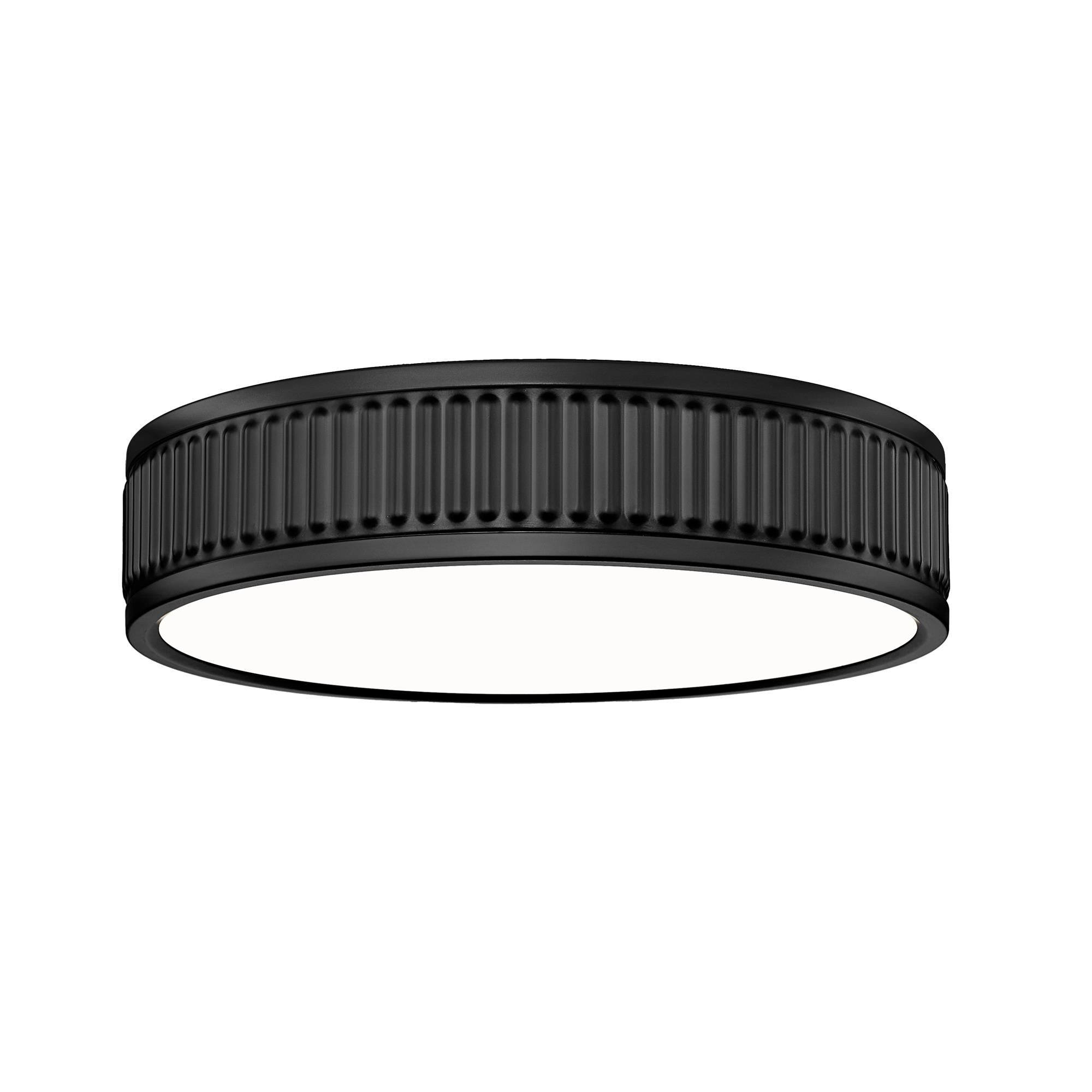 Shown in Matte Black finish and Frosted glass and Frosted shade