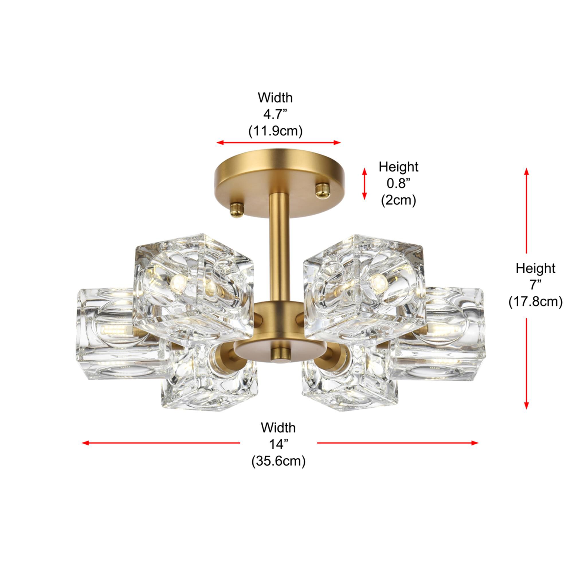 Lyra 14 Inch Semi Flush Mount by Elegant Lighting