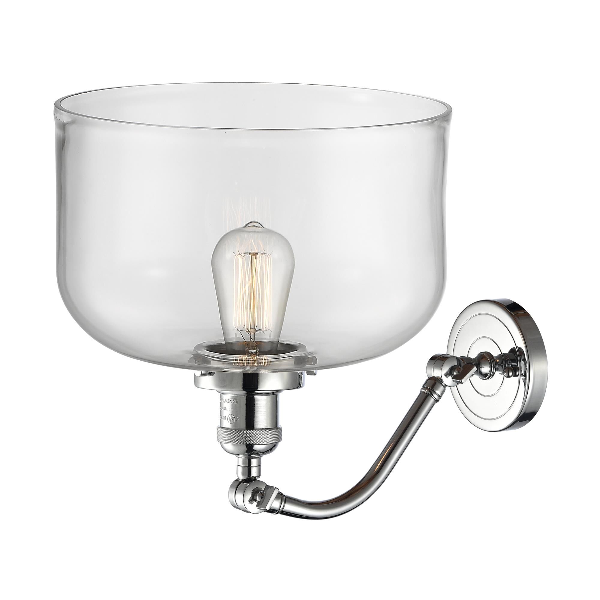 Shown in Polished Chrome finish and Clear glass