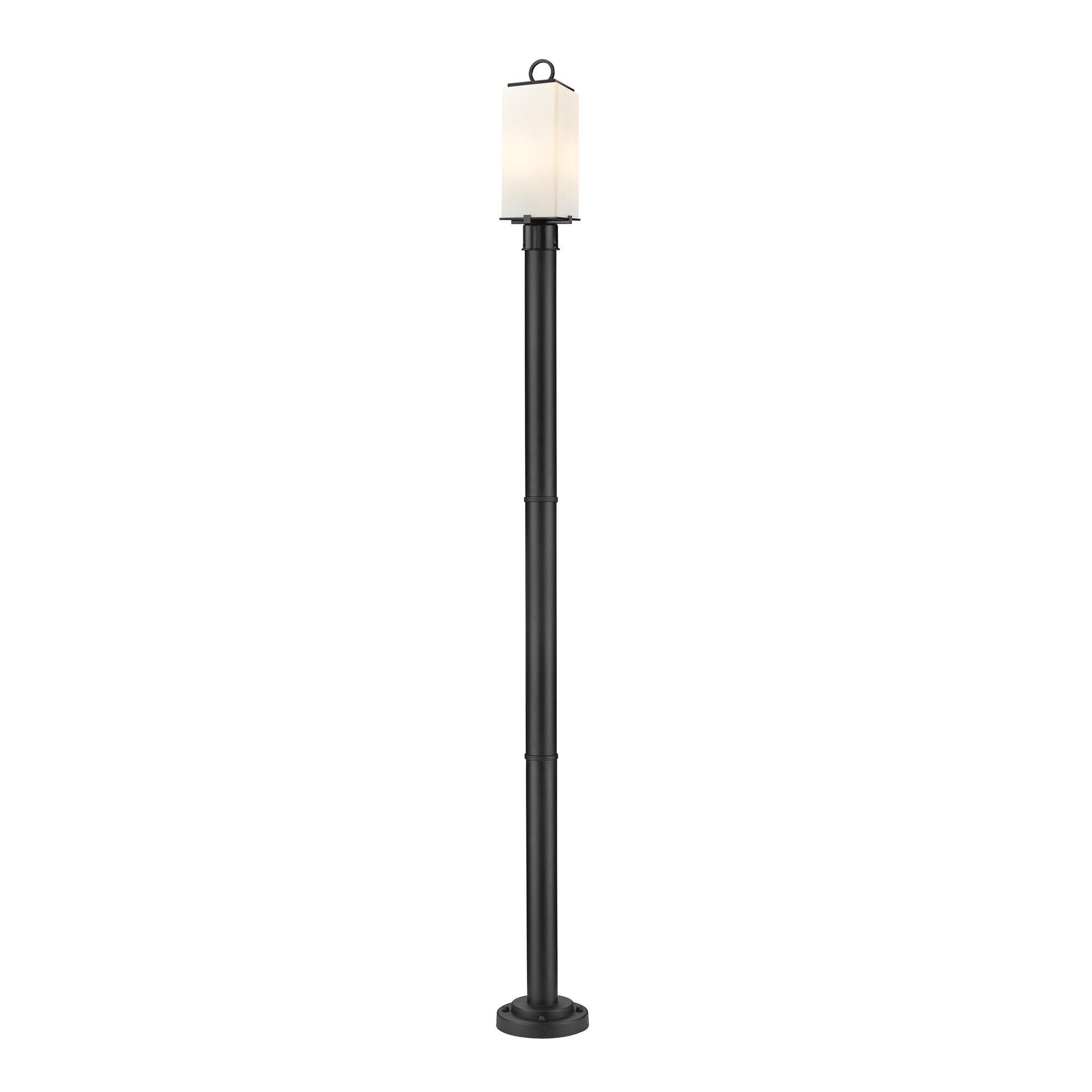 Shown in Black finish and Glass shade