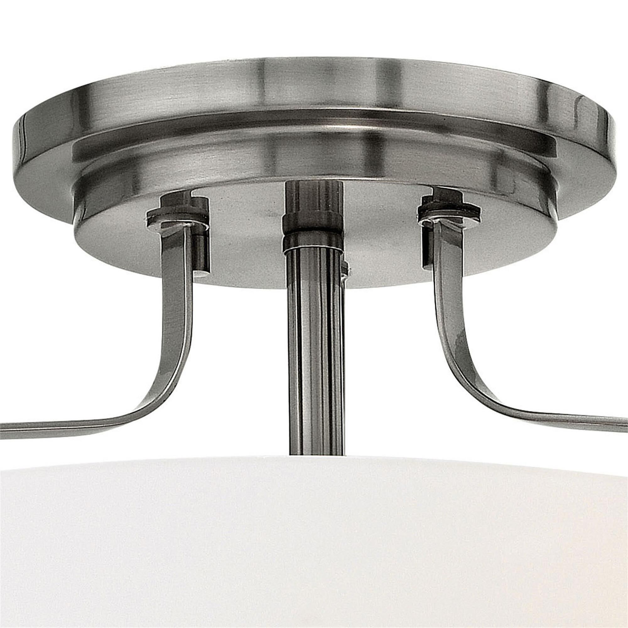 Shown in Brushed Nickel finish and Etched Opal glass