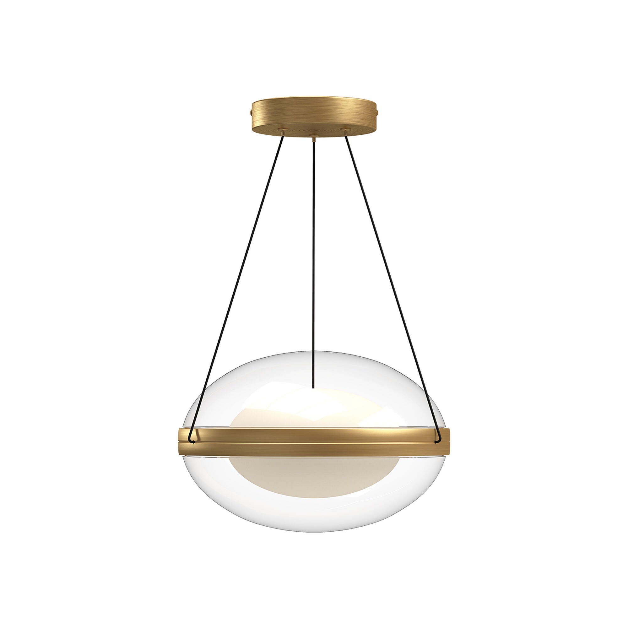 Shown in Brushed Gold finish and Opal glass