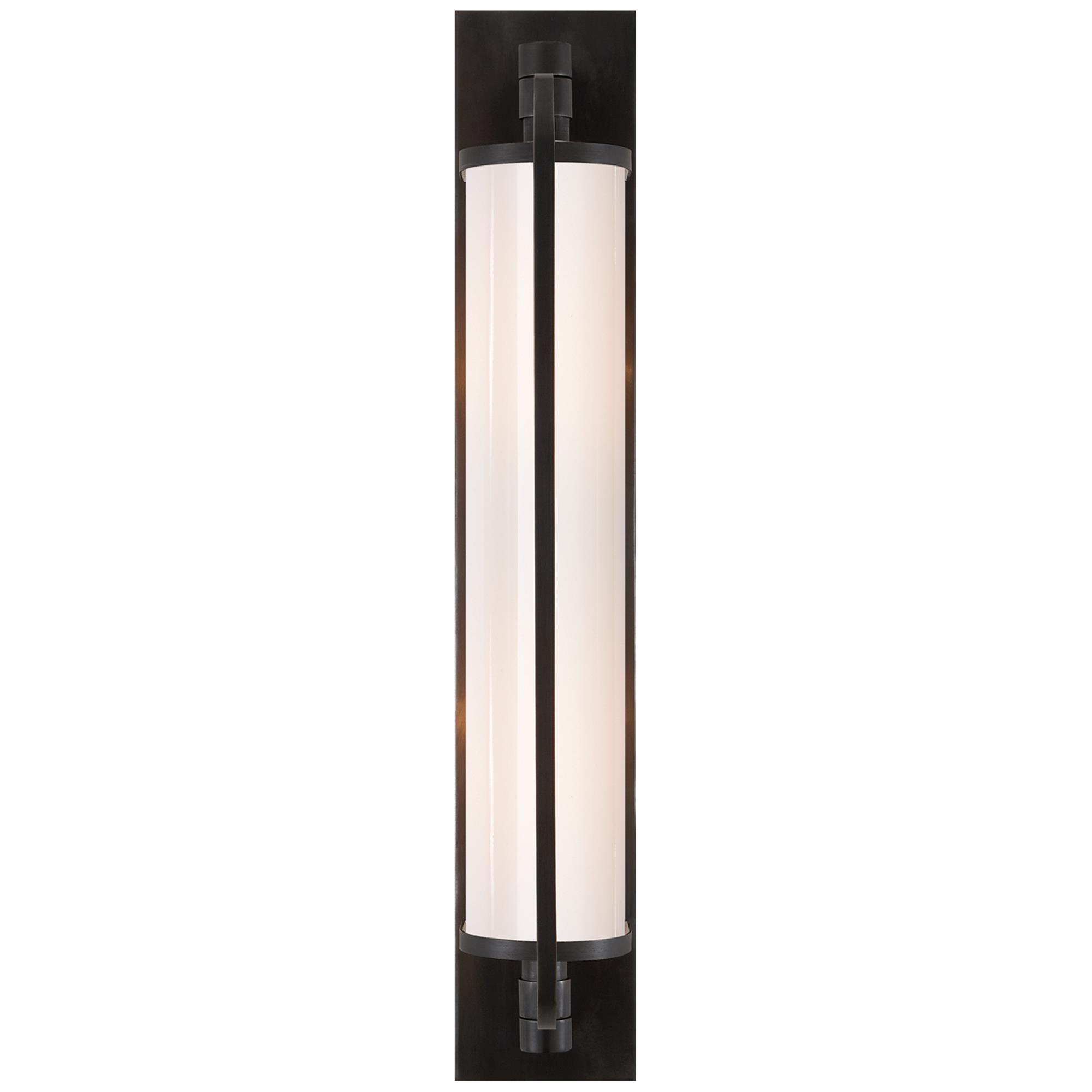 Shown in Bronze finish and White glass