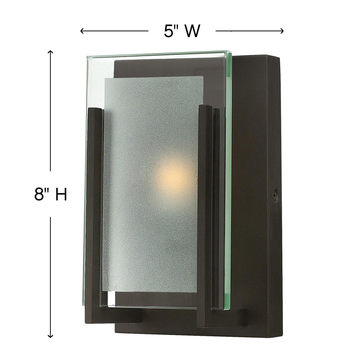 Shown in Oil Rubbed Bronze finish and Clear Beveled Inside-Etched glass