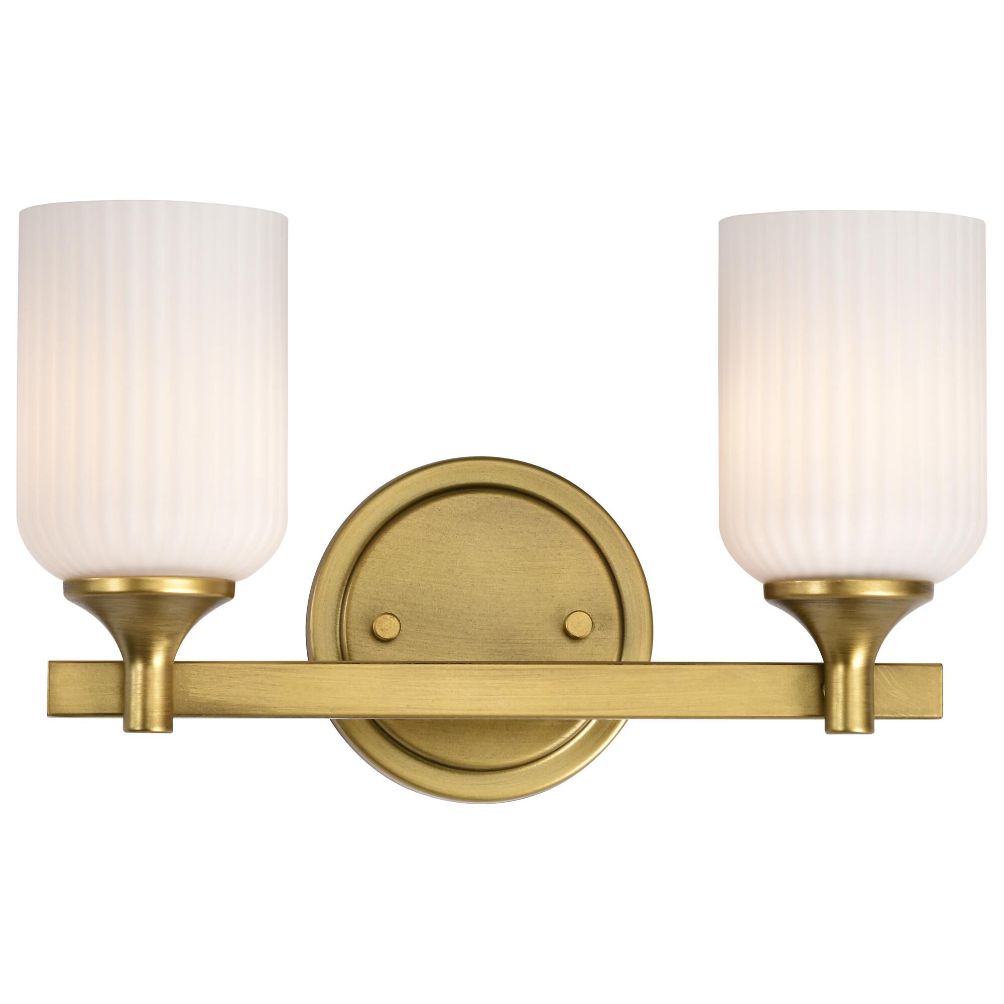 Shown in Natural Brass finish and Frosted Ribbed glass