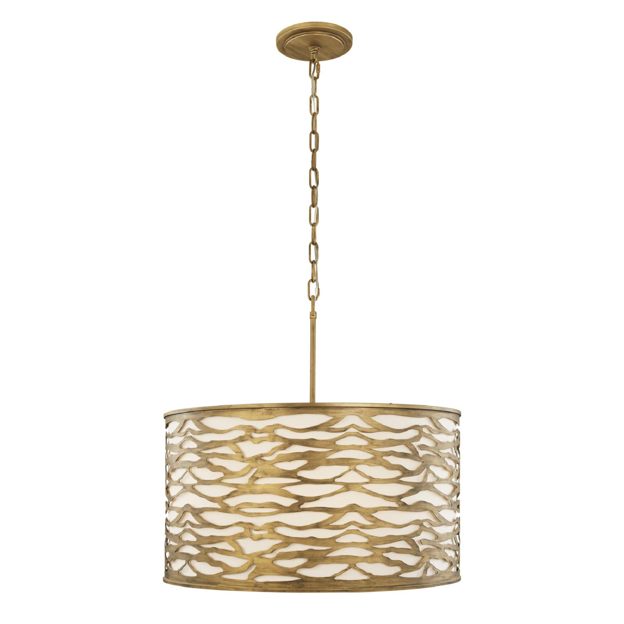 Shown in Havana Gold finish and Bone Linen shade