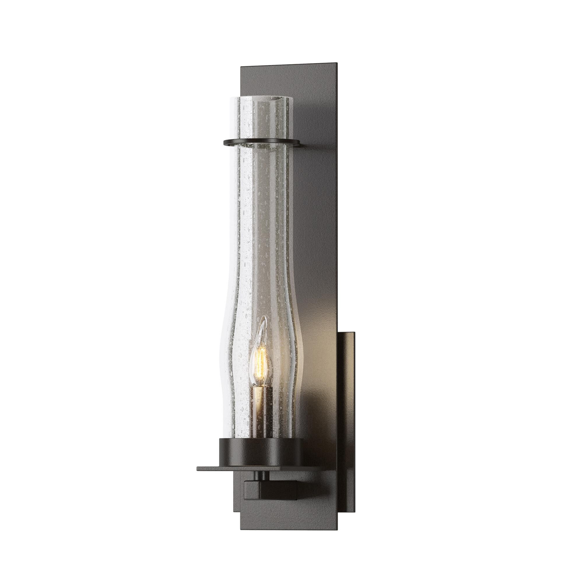 Shown in Oil Rubbed Bronze finish and Seeded Clear glass